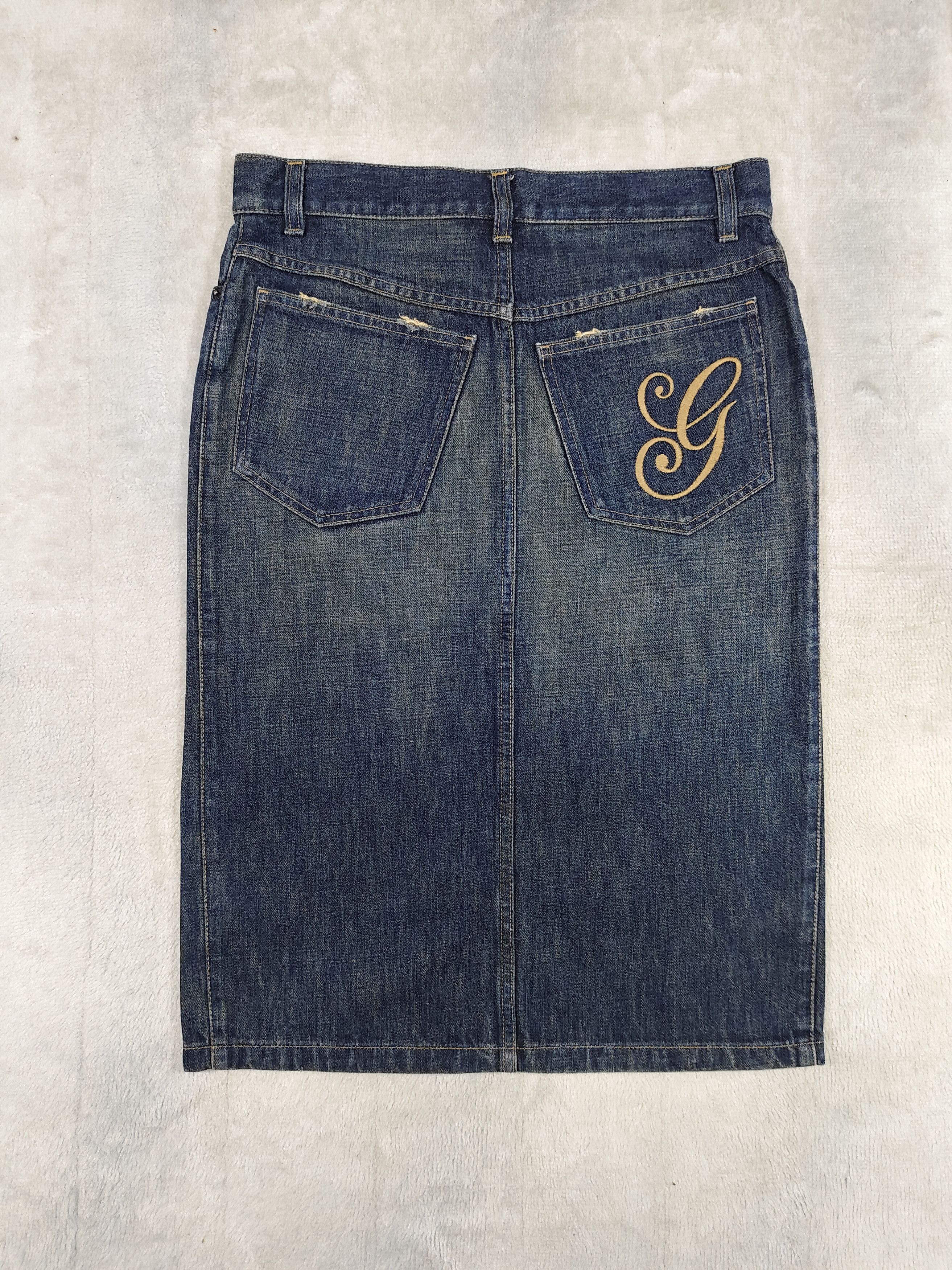 Gucci 00s Gucci- Y2K Embroidered G Back Pocket Denim Skirt Size 30" / US 8 / IT 44 - 5 Thumbnail