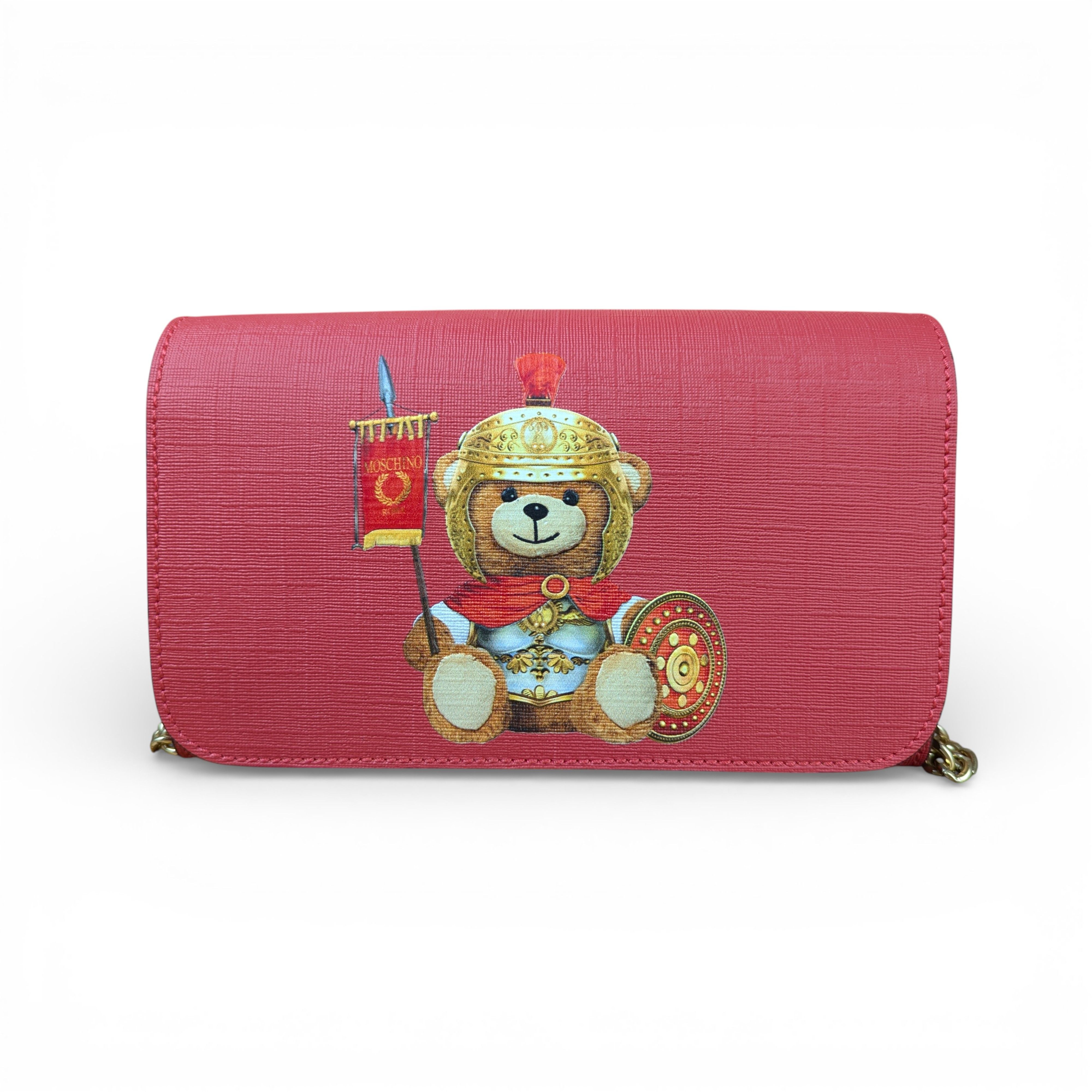 Moschino MOSCHINO COUTURE TEDDY BEAR RED LEATHER SHOULDER / CROSS BAG Size ONE SIZE - 1 Thumbnail
