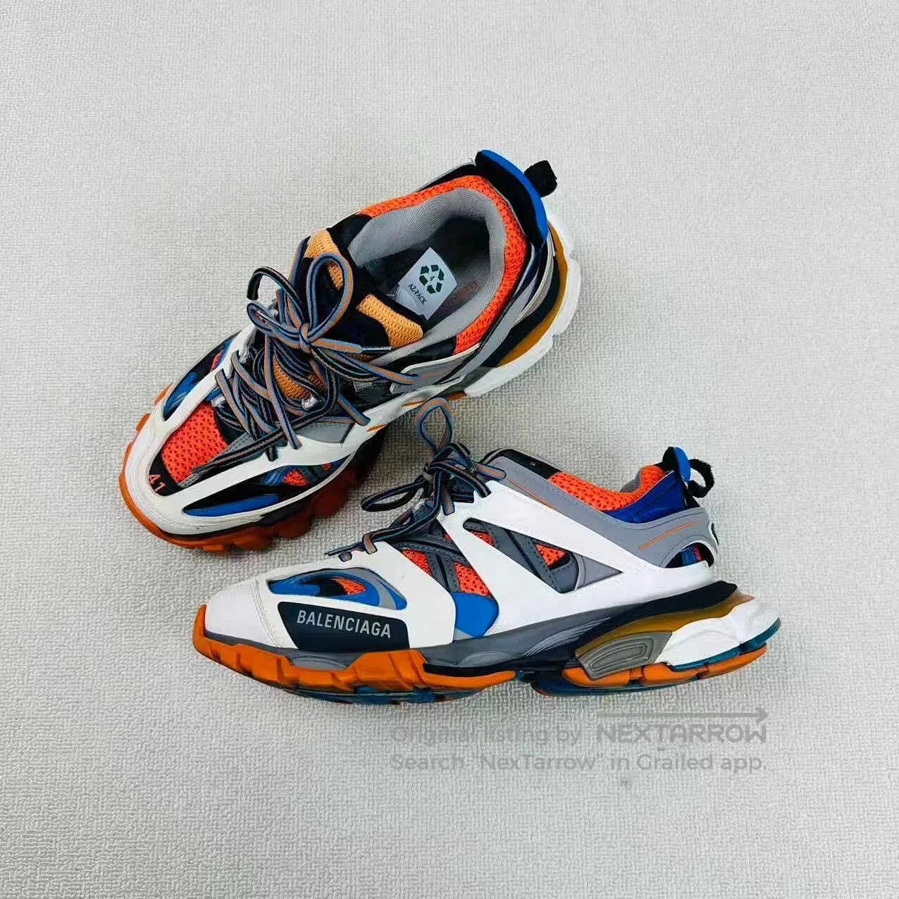 Balenciaga Track Dad Sneakers White Orange.