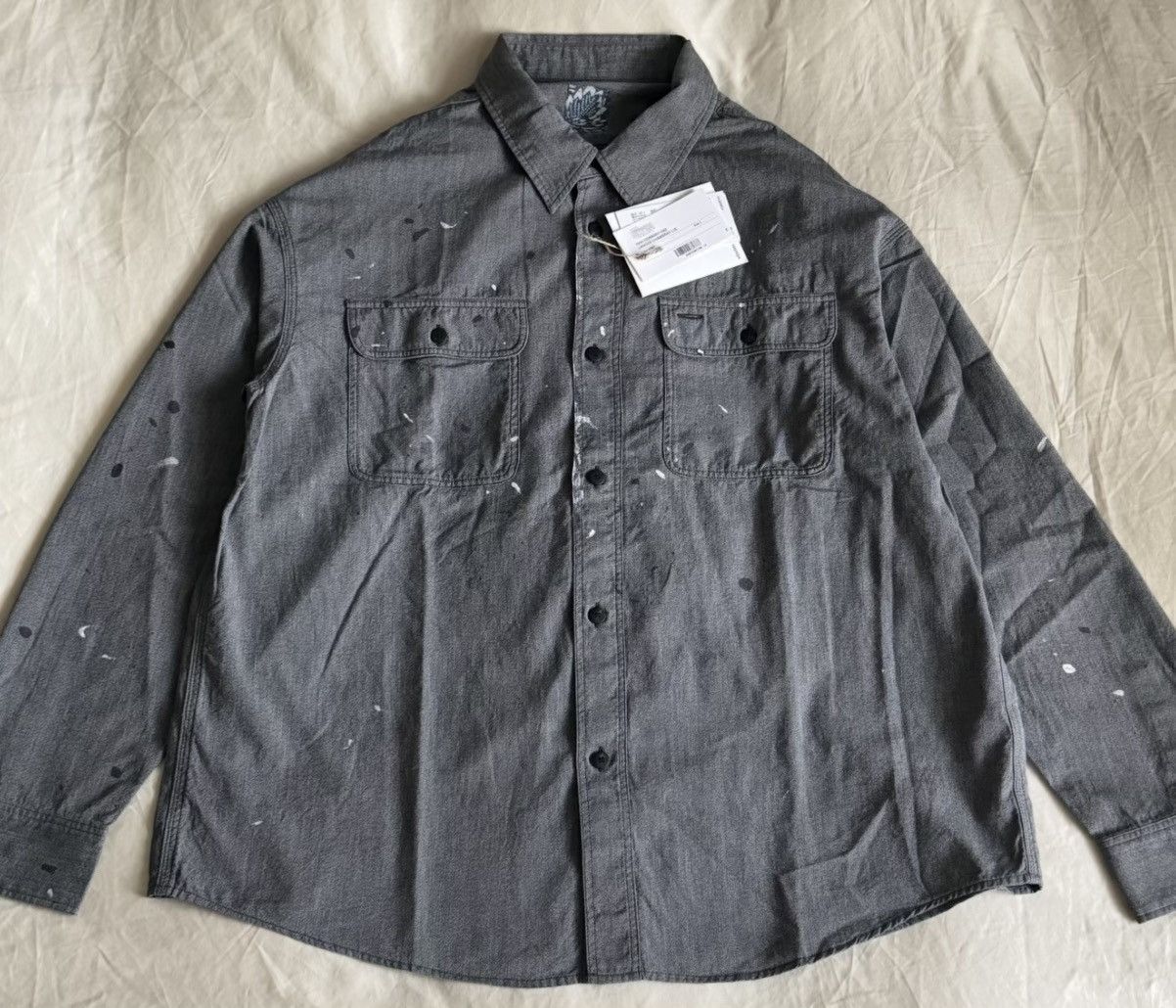 Visvim Super Rare VISVIM 26SS ICT LANGER CHAMBRAY L/S DMGD BLACK 3 Size US L / EU 52-54 / 3 - 1 Thumbnail