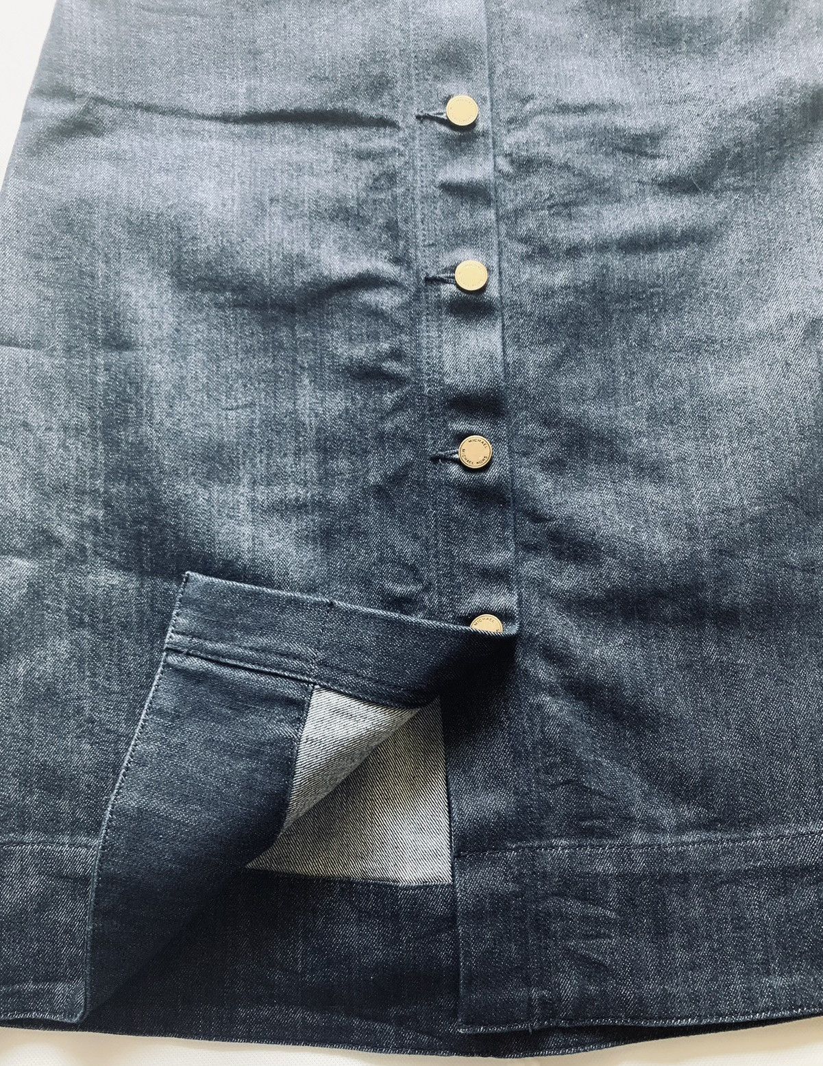 Michael Kors Michael Kors Dk Blue High Rise Button Down A Line Skirt 2 Size 26" / US 2 / IT 38 - 8 Thumbnail