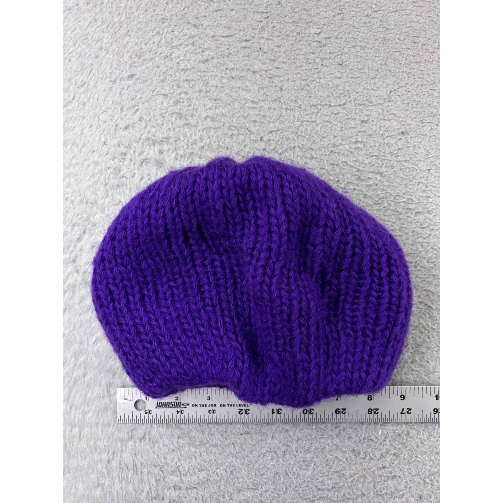 Vintage Aris Beanie Womens One Size Purple Knit 100% Acrylic Made USA Winter Ski Hat/Cap Size ONE SIZE - 2 Thumbnail
