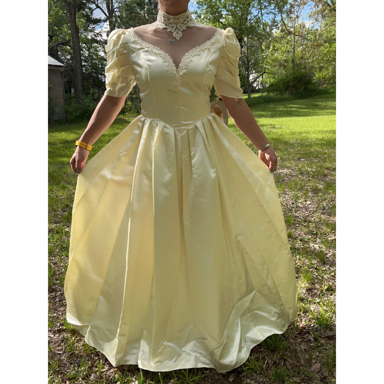 Jessica McClintock 80s Jessica McClintock Wedding Dress Cinderella Victorian Size M / US 6-8 / IT 42-44 - 2 Thumbnail