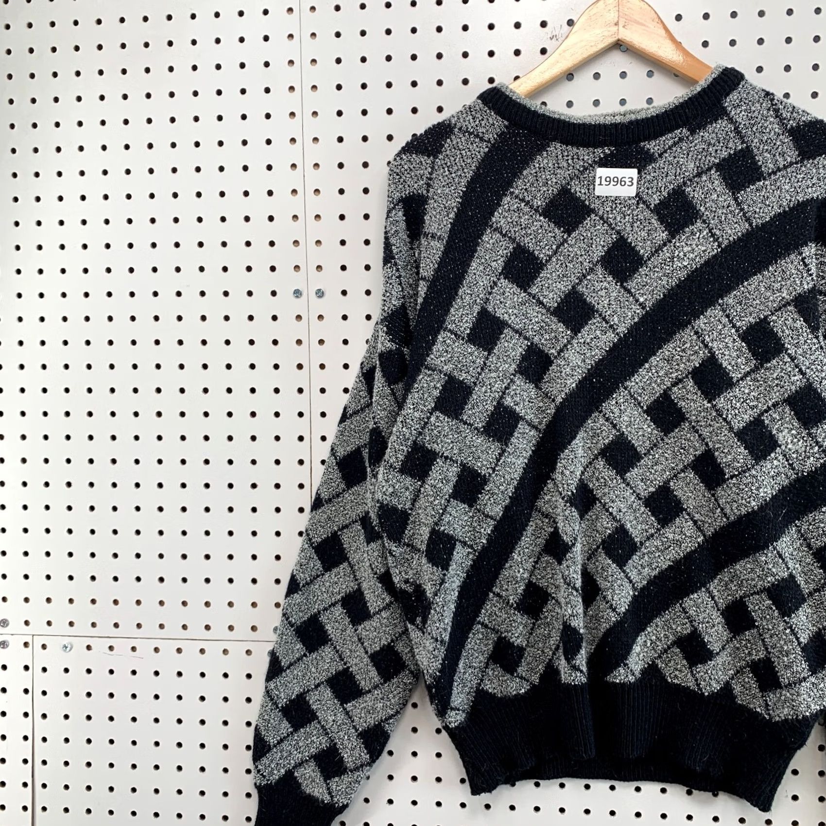 Vintage VINTAGE Limited Editions By Expressions Sweater Black Gray Weave Womens Large Size L / US 10 / IT 46 - 3 Thumbnail