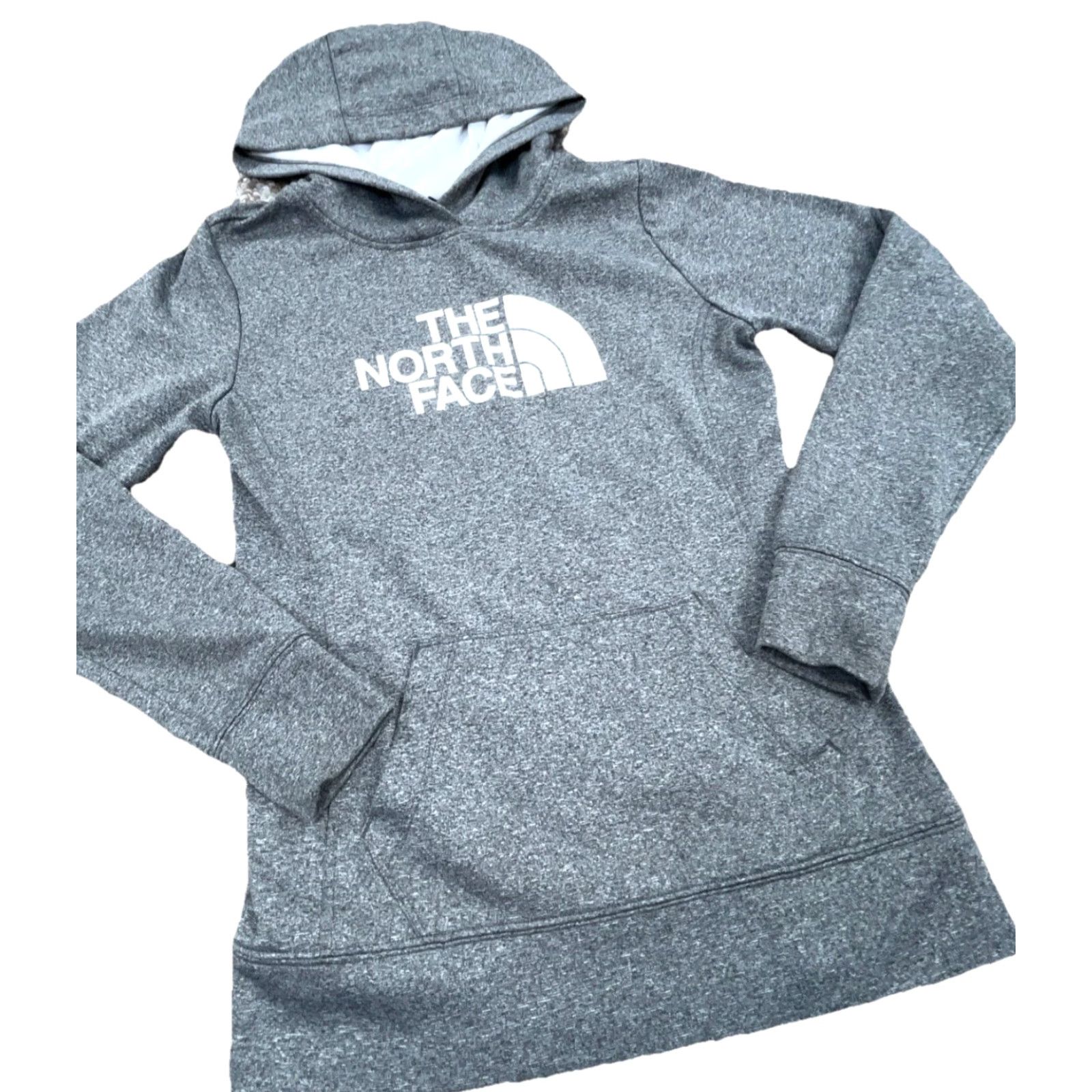 The North Face The North Face Hoodie Women Small Gray White Sweatshirt Sweater Logo Pullover Casual Activewear Modern Outdoors Womens Size S / US 4 / IT 40 - 4 Thumbnail