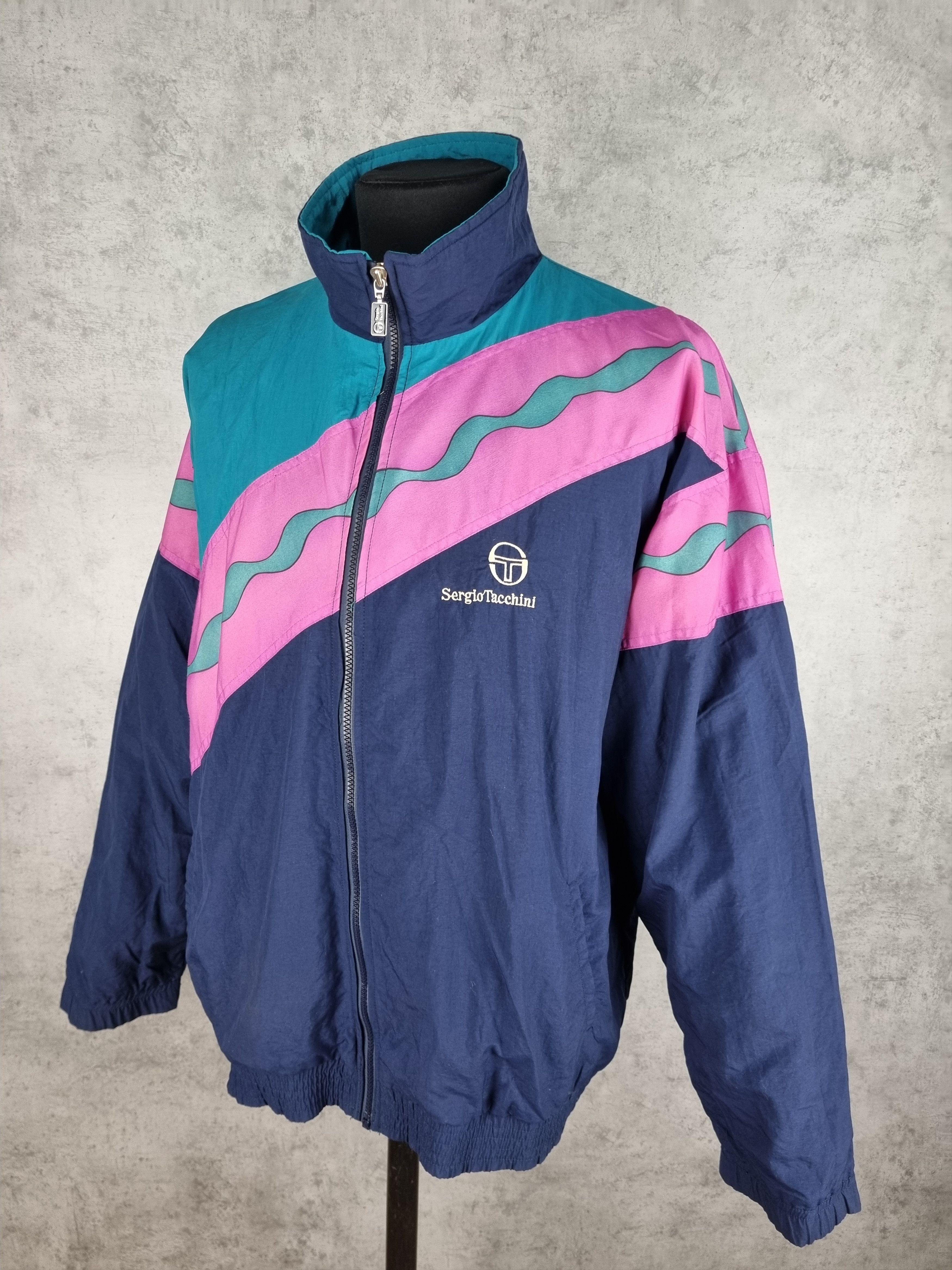 Sergio Tacchini × Vintage 90s Sergio Tacchini Abstract Design Track top Size US L / EU 52-54 / 3 - 2 Thumbnail