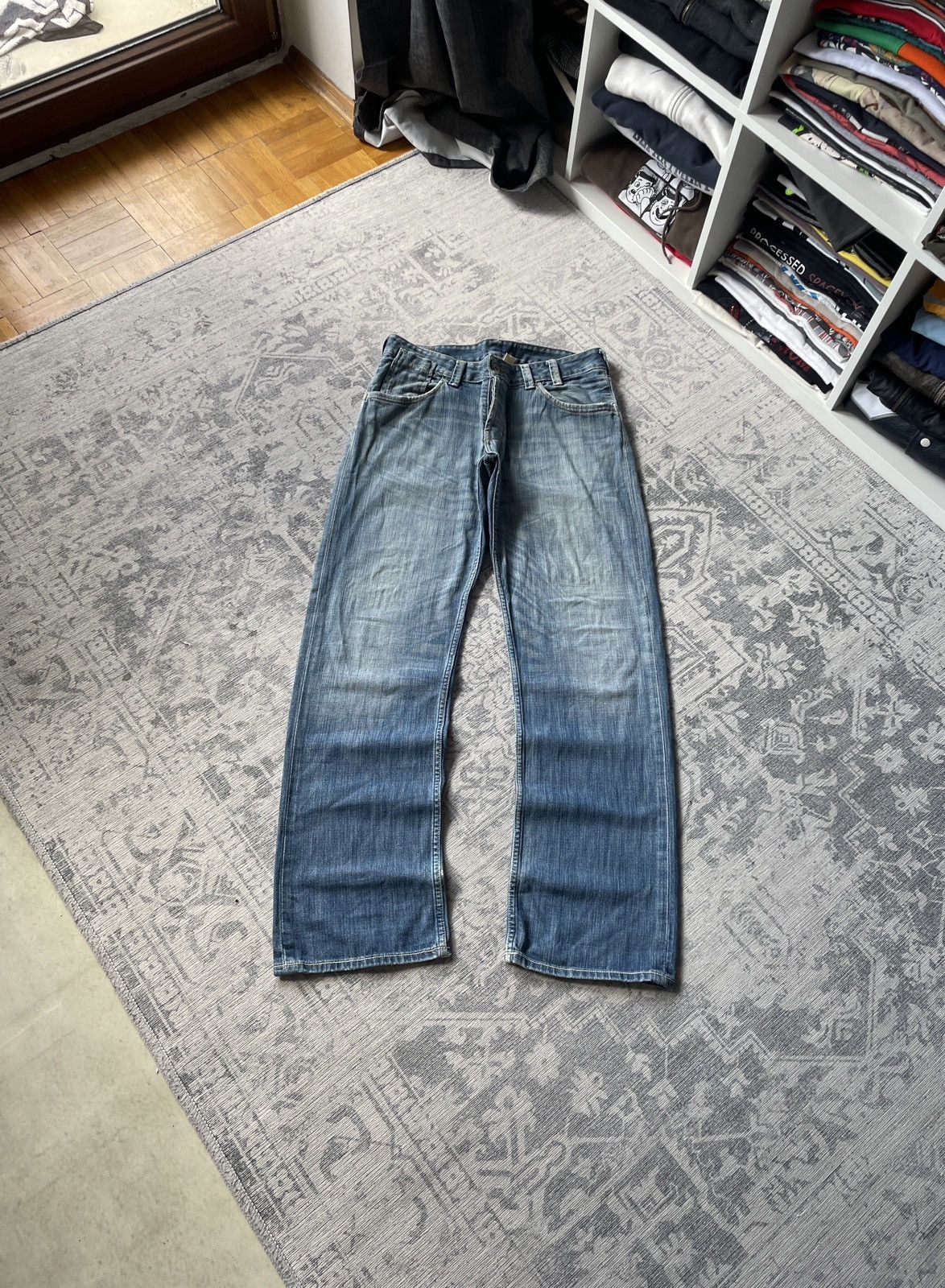 Vintage Vintage Avant Garde Jeans Baggy Wide Faded Mud Washed Y2K Size US 34 / EU 50 - 1 Thumbnail