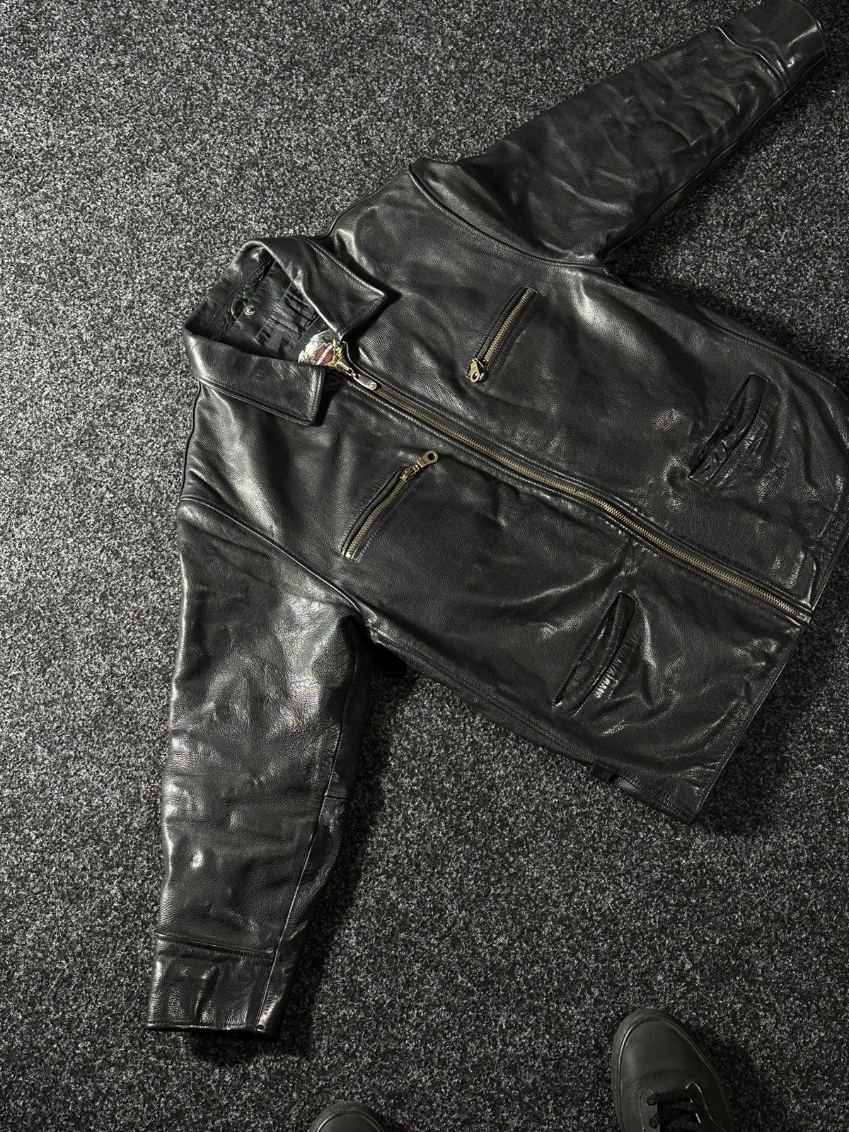 Harley Davidson × Leather 🚨Vintage 90s Leather Biker Jacket-West Style Maison Margiela Size US M / EU 48-50 / 2 - 2 Thumbnail