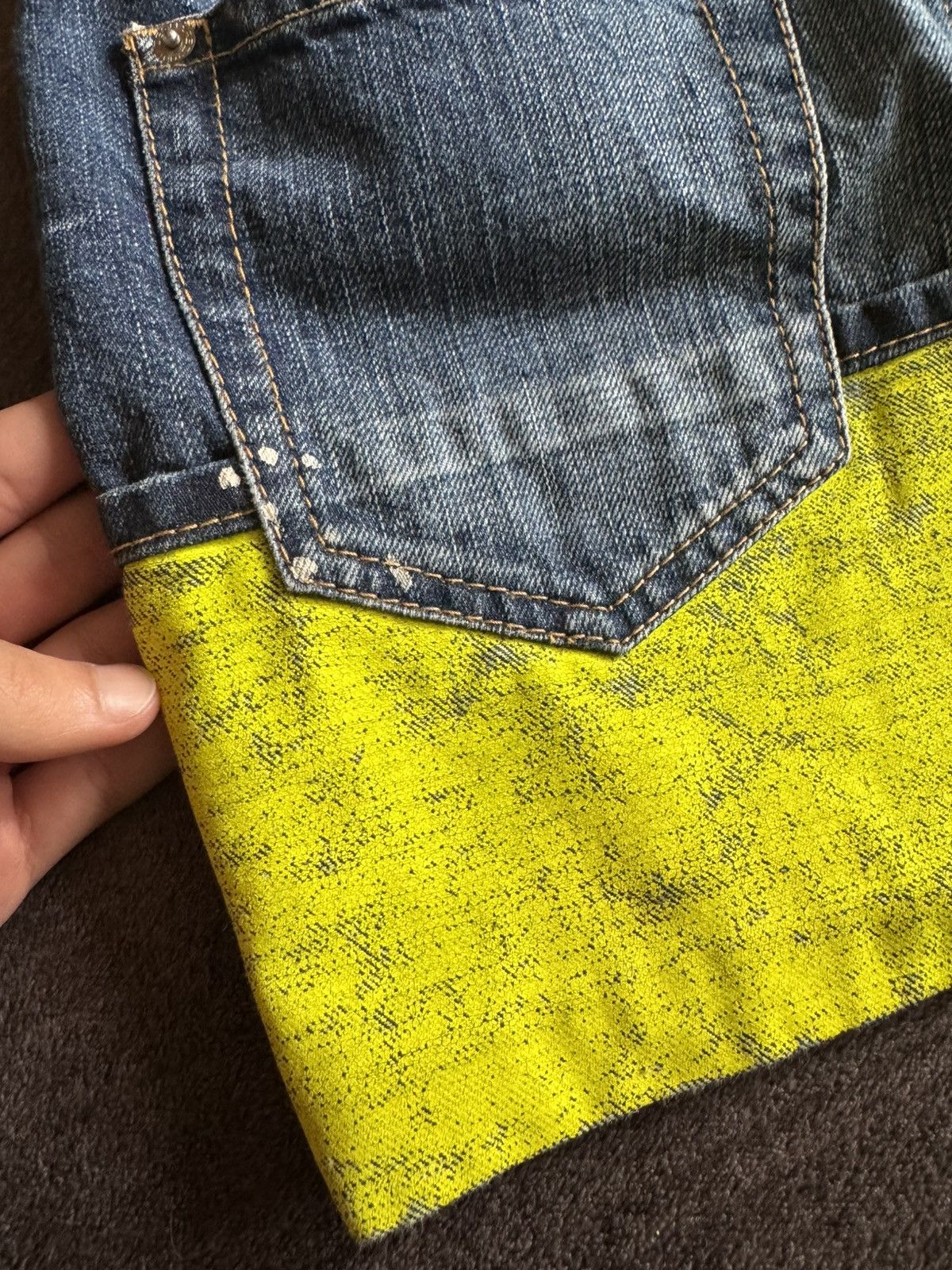 Dsquared2 Dsquared2 vintage denim mini skirt green painted rare Size 36" / US 14 / IT 50 - 17 Thumbnail