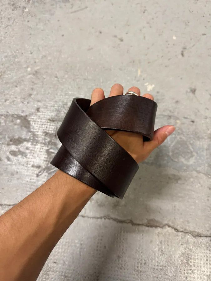 Designer × Dries Van Noten × Vintage Dries Van Noten Antique Sword Buckle Leather Belt Size ONE SIZE - 7 Thumbnail
