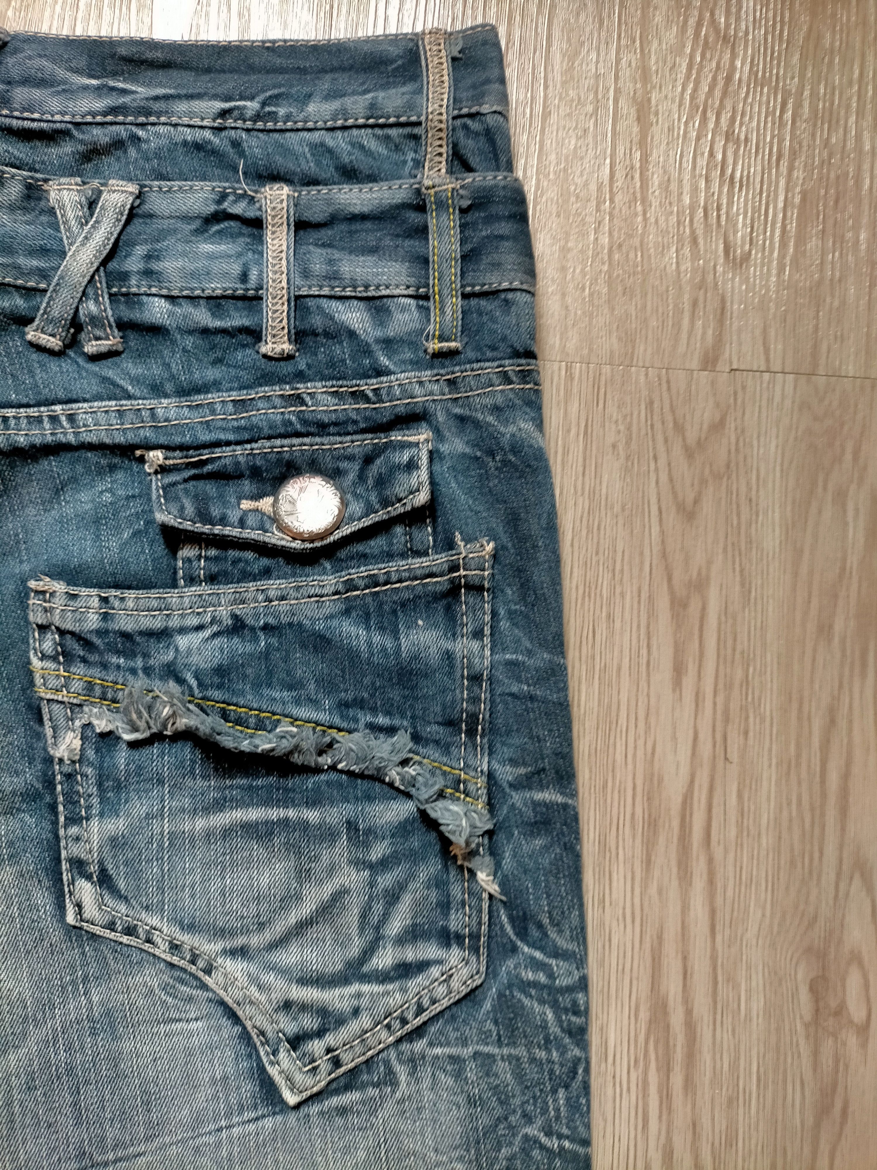 If Six Was Nine × Japanese Brand Blow By Blue Double Waist Wash Punk Skulls Jeans Pants Size US 30 / EU 46 - 20 Thumbnail