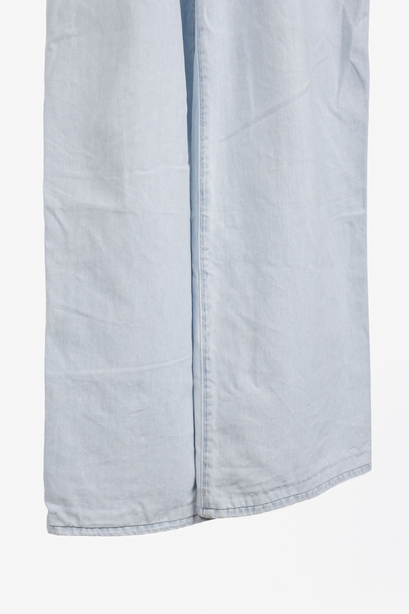 Miu Miu Miu Miu Light-Wash Twill Ruffled Wide-Leg Jeans Size 26" / US 2 / IT 38 - 6 Thumbnail