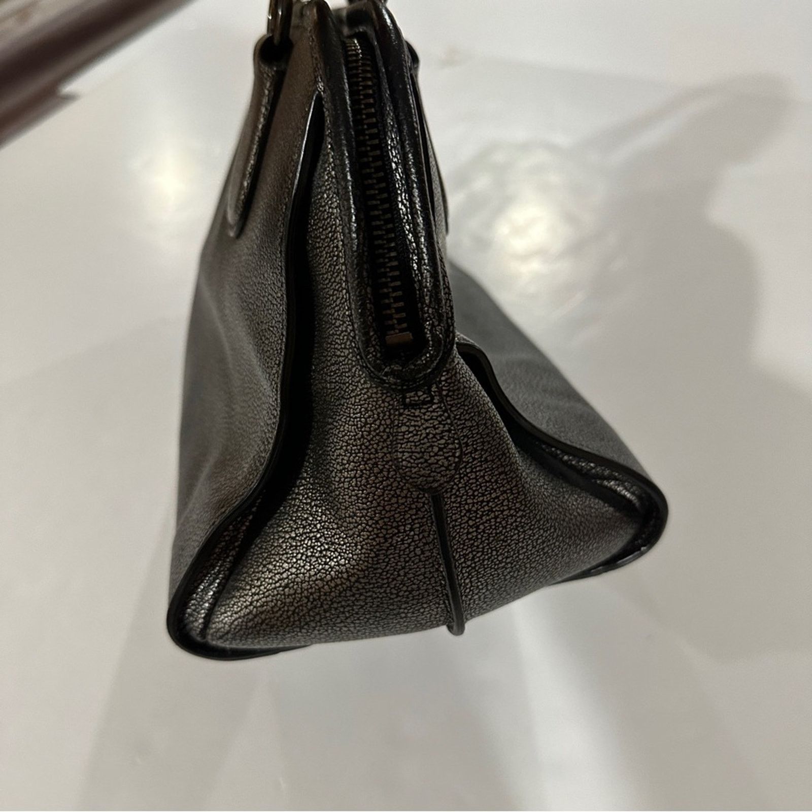 Coach Coach Nolita Gunmetal Leather Metallic Satchel Shoulder Bag Size ONE SIZE - 4 Thumbnail