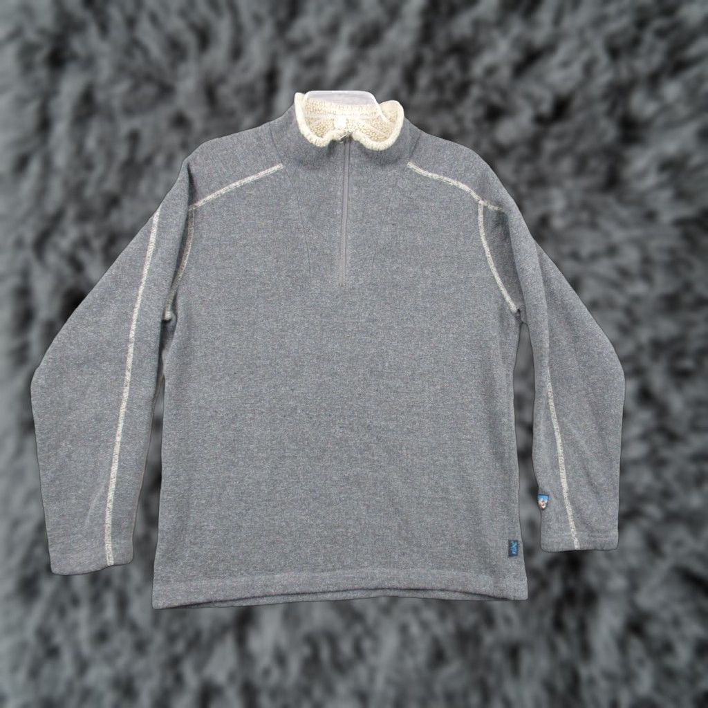 Vintage Kuhl Alfpaca Sweater Jacket Medium Gray 1/4 Zip Size US L / EU 52-54 / 3 - 1 Thumbnail