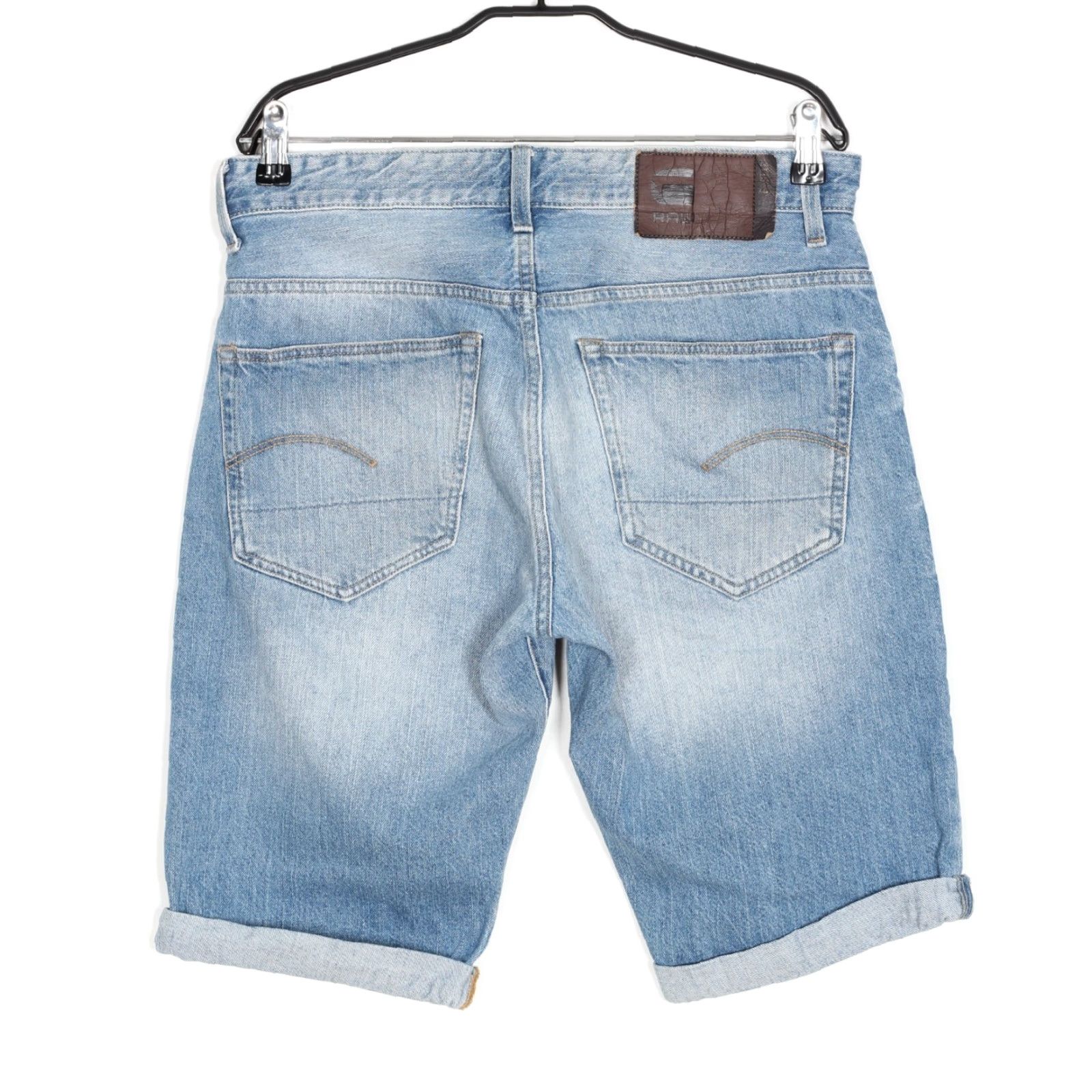 G-Star VINTAGE G-Star 3301 Jeans Denim Shorts Men SIZE 31 Bermuda Regular Blue Denim Casual Spring Summer Mens Size US 31 - 2 Thumbnail