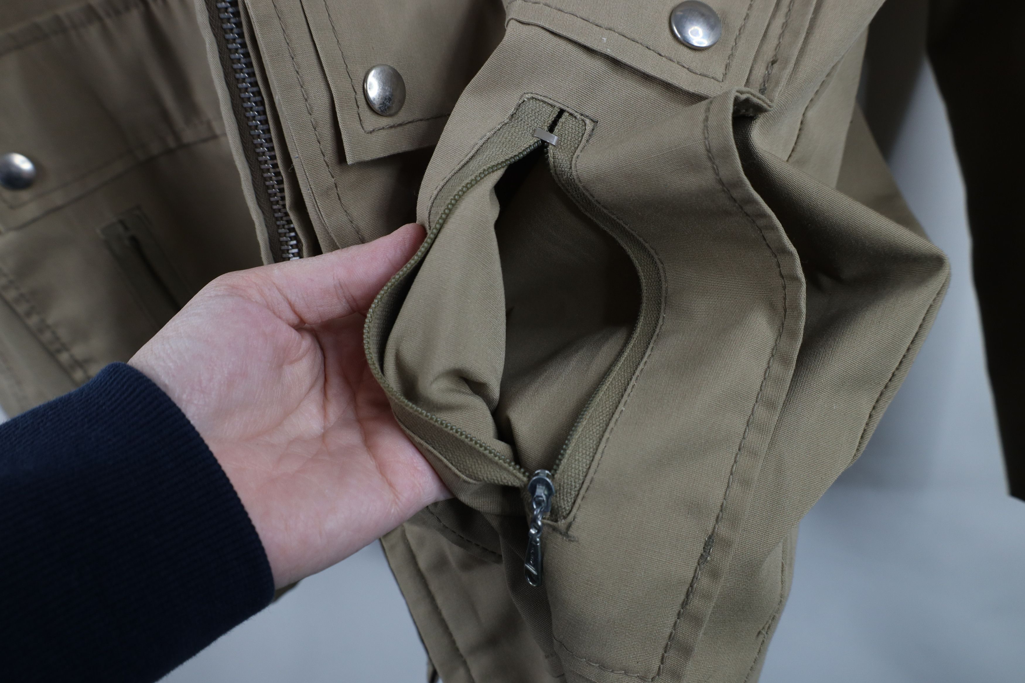 Vintage Vintage 70s Streetwear Lined Zip Collared Jacket Beige USA Size US L / EU 52-54 / 3 - 7 Thumbnail