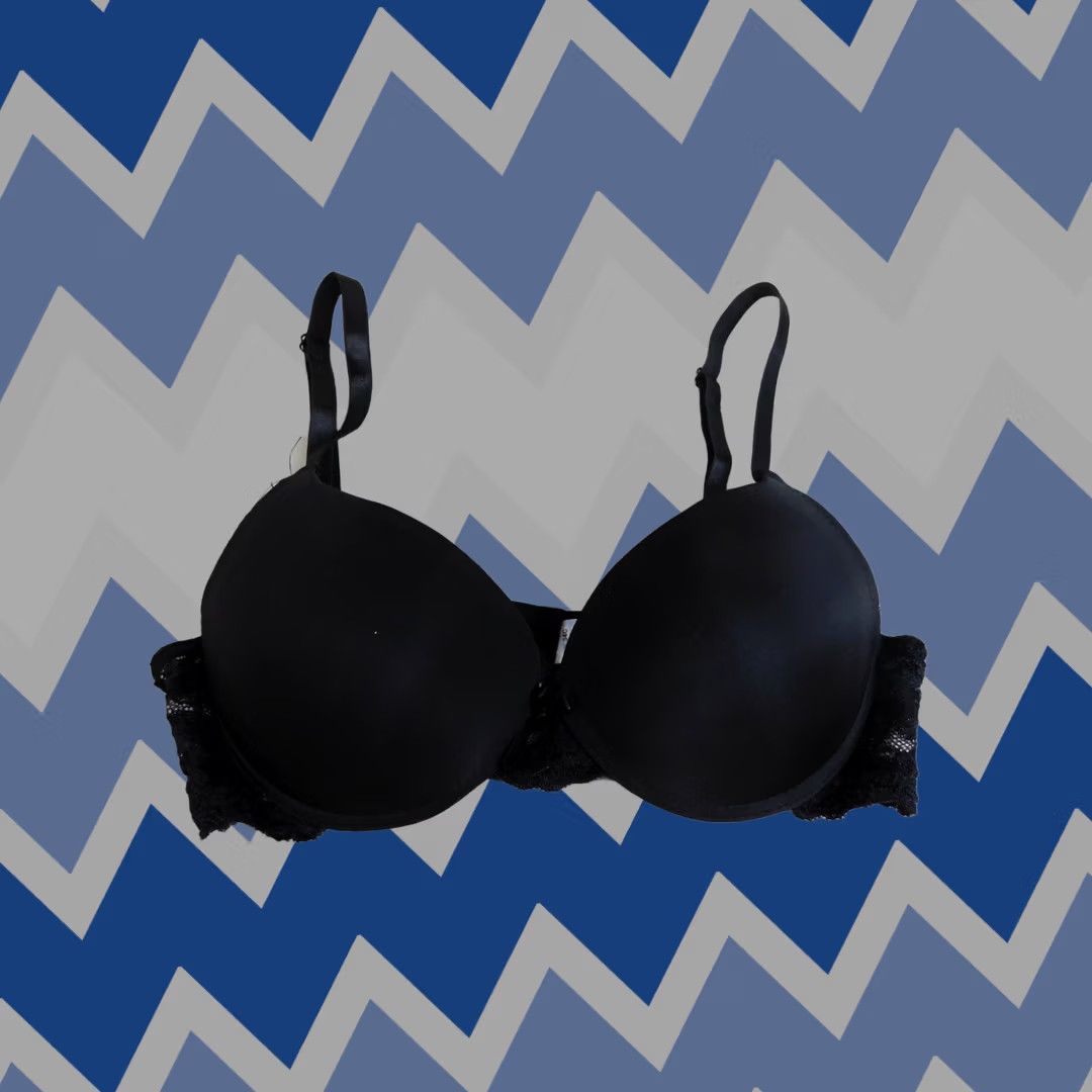 Vintage Bobbie Brooks Lace Demi Extreme Push-Up Underwire Bra 34C Black Ladies Womens Bra DC 34C Push Up Lace Black Size ONE SIZE - 1 Thumbnail