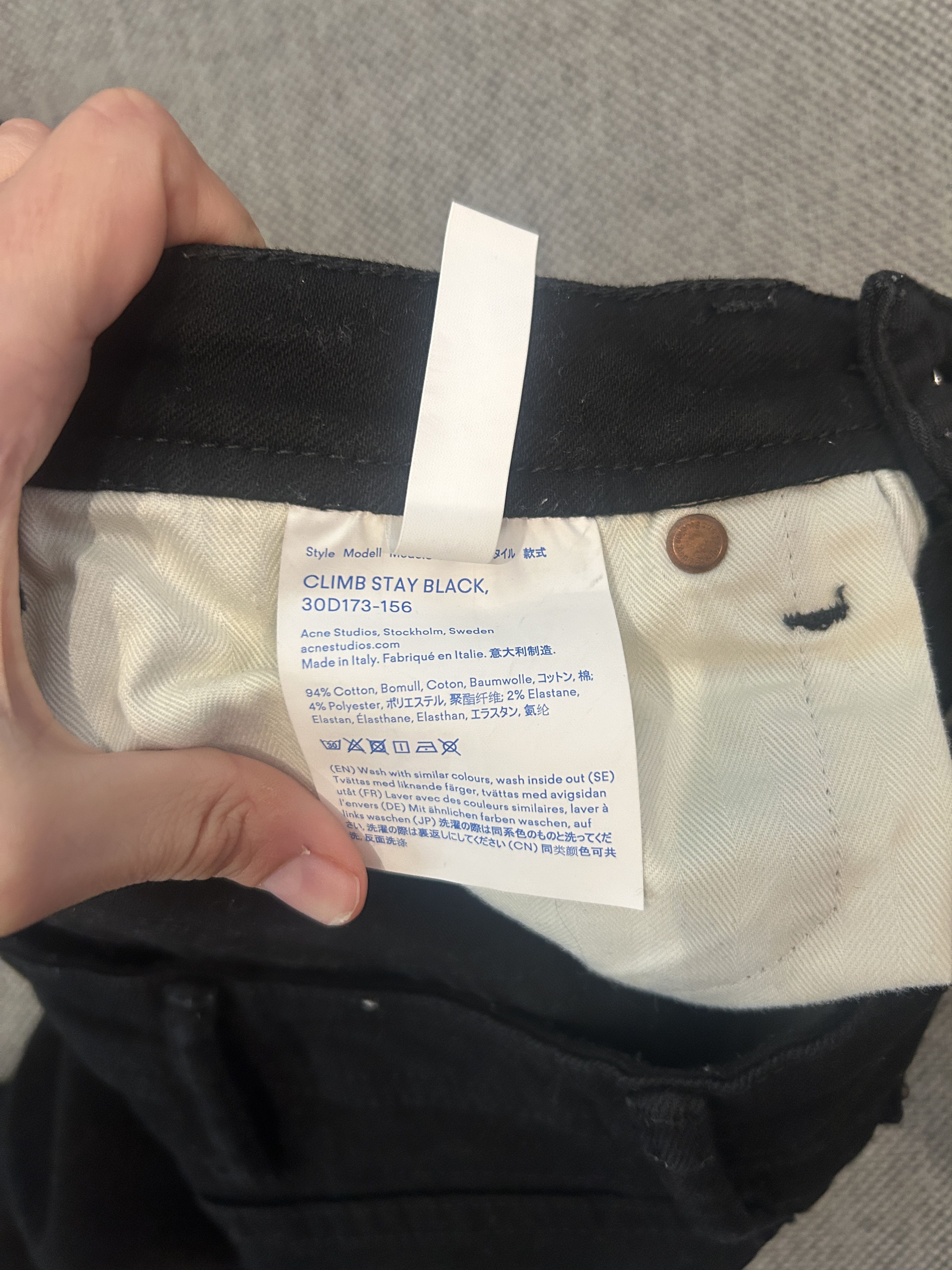 Acne Studios Bla Konst Climb Stay Black Jeans Size 27" / US 4 / IT 40 - 5 Thumbnail