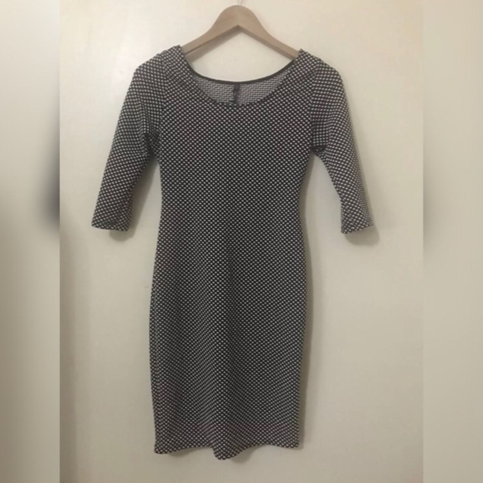 Other DGNY Polka Dot Black and Beige Elegant Dress Size L / US 10 / IT 46 - 1 Thumbnail