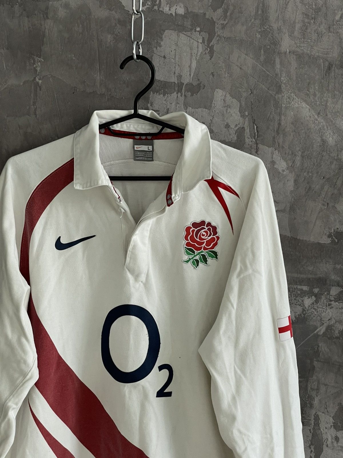 Nike × Vintage Vintage England Rugby Jersey Nike O2 Size US L / EU 52-54 / 3 - 4 Thumbnail