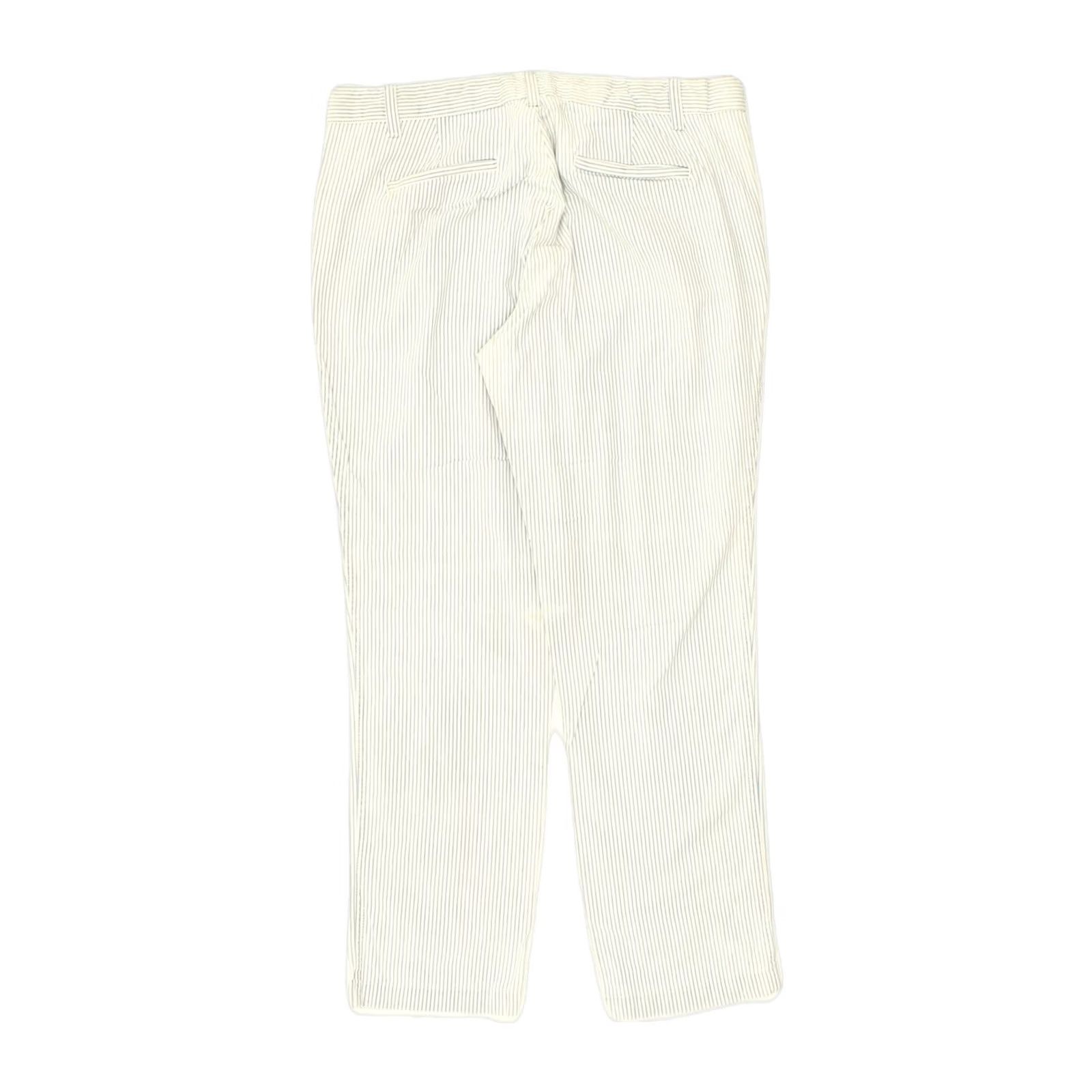 Gap GAP Womens Tapered Chino Trousers Blue Striped Cotton US 10 Large W32 L28 Size 36" / US 14 / IT 50 - 2 Thumbnail