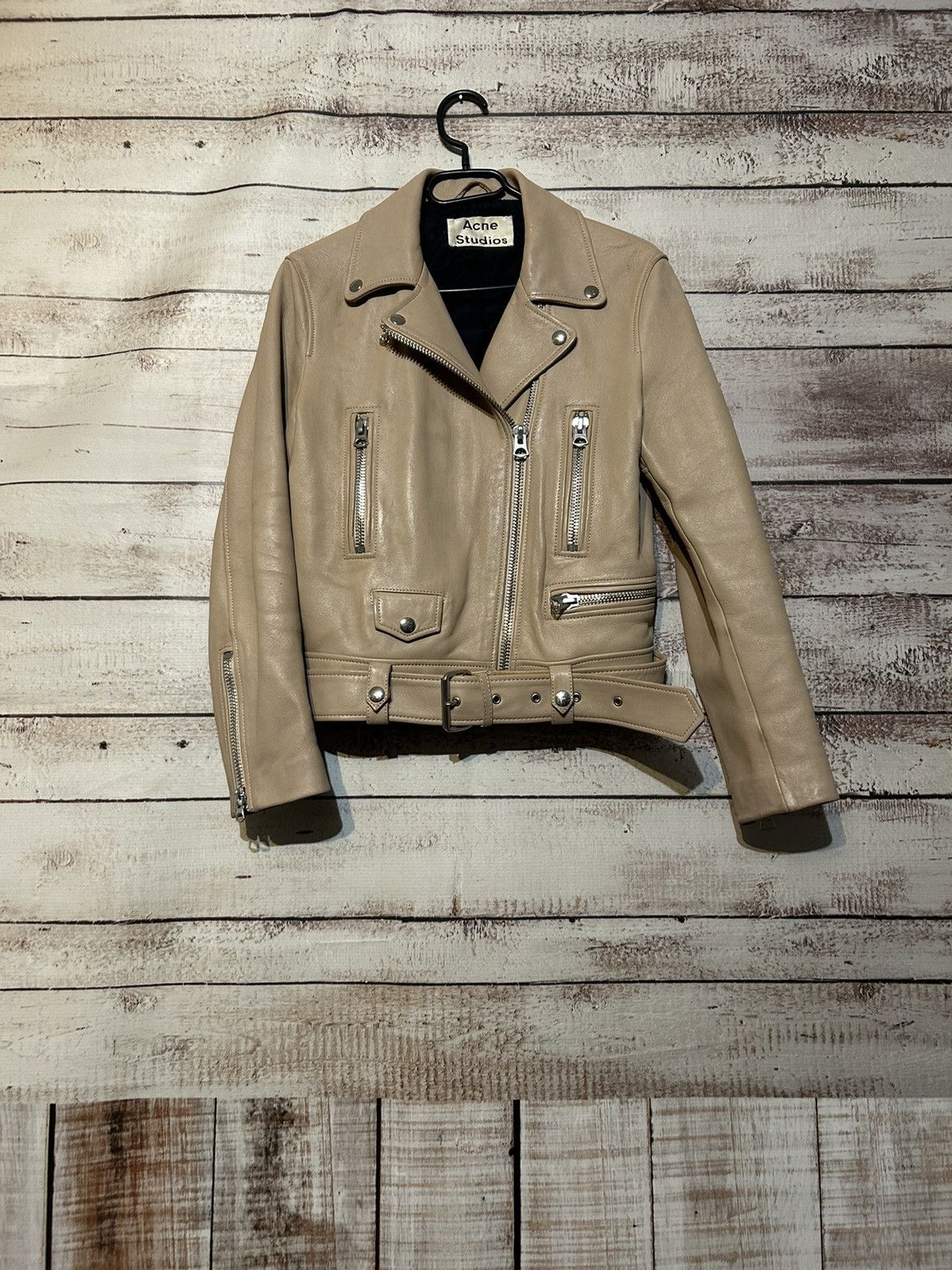 image of Acne Studios Leather Jacket in Brown, Women's (Size XS)