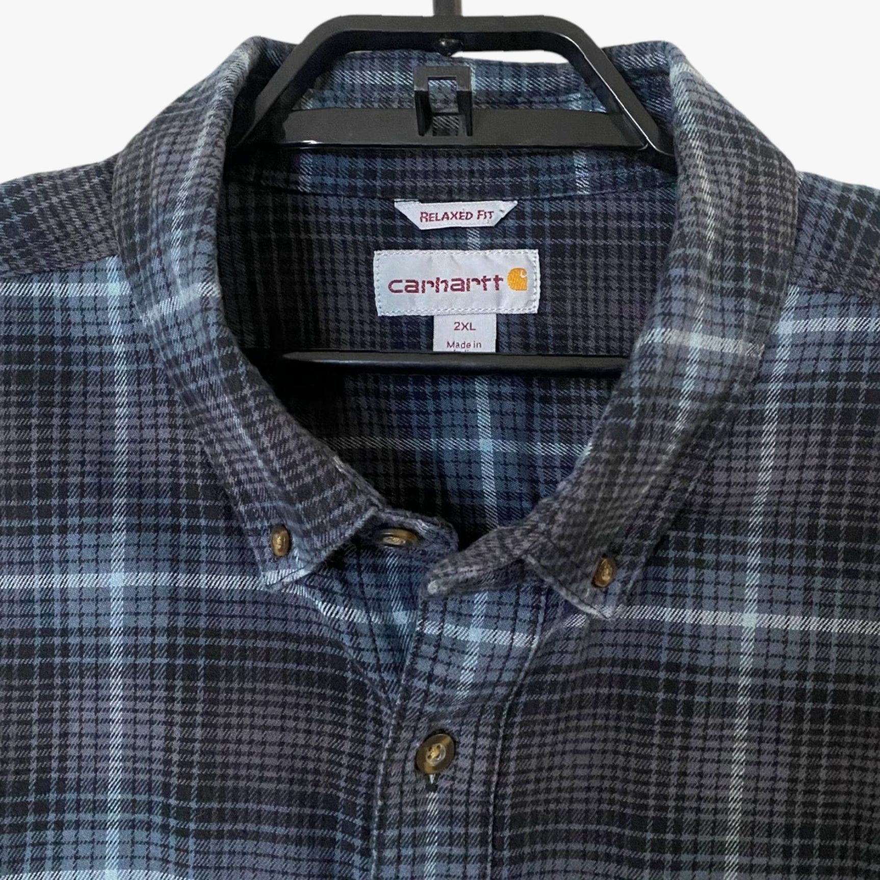 Carhartt VINTAGE Carhartt Hamilton Plaid Shirt Blue 2XL Long Sleeve Button-Down Workwear Mens Size US XXL / EU 58 / 5 - 5 Thumbnail