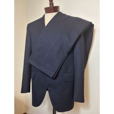 Coppley Designer Men's Pinstripe 2-pc Suit Coppley Navy Business For Size 38R - 1 Thumbnail