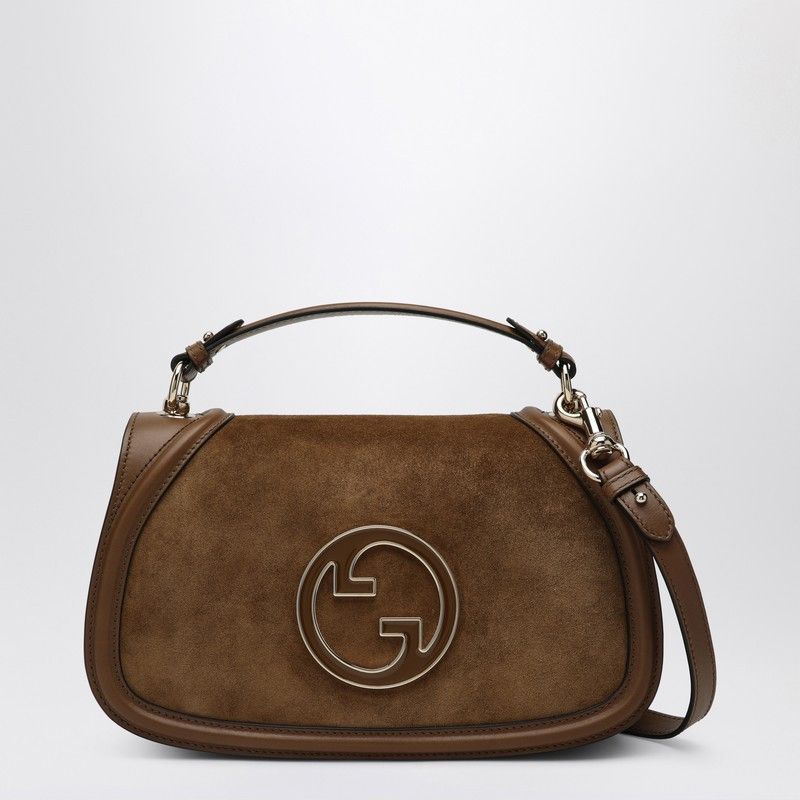 Gucci Gucci Mini Blondie Brown Shoulder Bag In Suede Size ONE SIZE - 1 Thumbnail