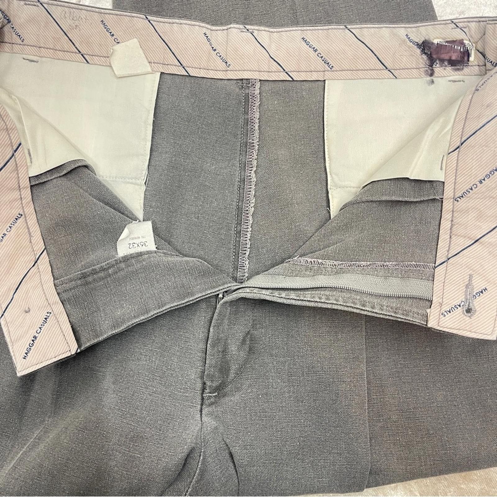 Haggar Haggar Casuals Men's Gray Pants size 36/32 Size 44R - 5 Thumbnail