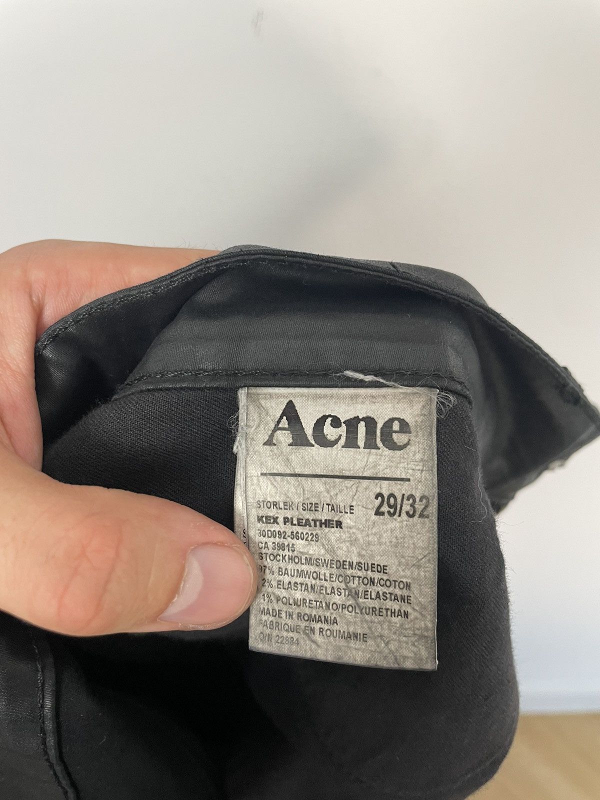 Acne Studios Acne Studios Waxed Black Pant Designer Luxury High Quality Size 34" / US 12 / IT 48 - 4 Thumbnail