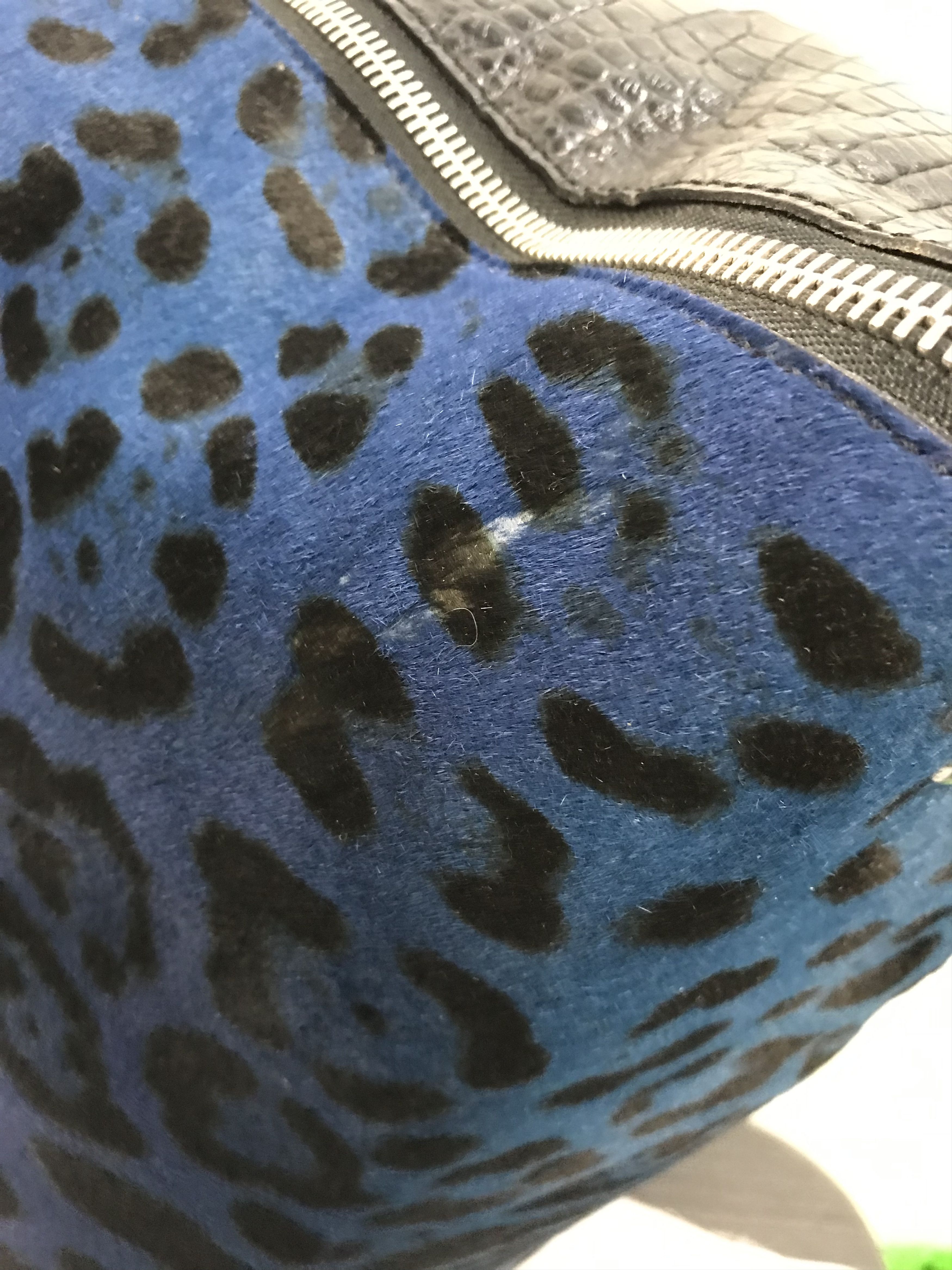 Genuine Leather enrico Pucci Crocodile With Leopard Fur Leather HandBag Size ONE SIZE - 13 Thumbnail