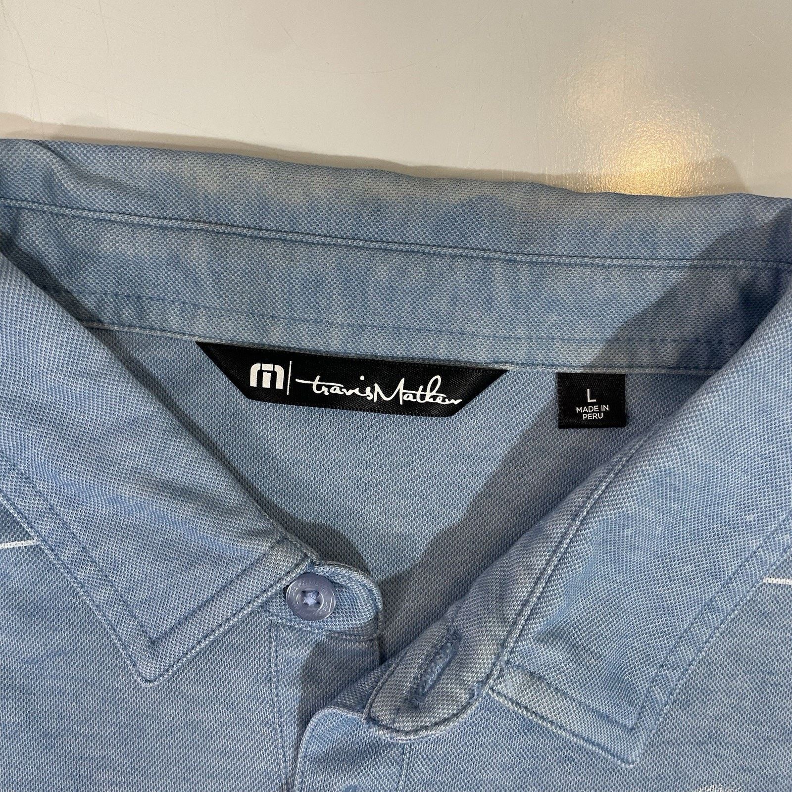 TravisMathew Travis Mathew Men’s Lg Short Sleeve Golf Polo Heather Blue Size US L / EU 52-54 / 3 - 3 Thumbnail