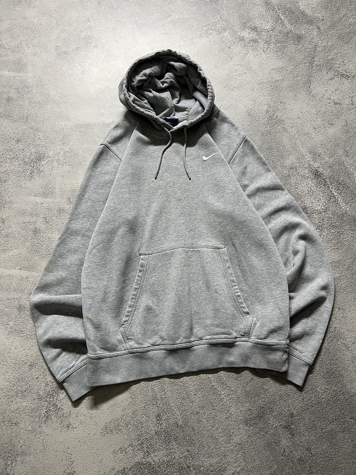 Nike × Vintage Vintage Y2k Nike 🩶 Mini Swoosh Faded Basic Blank Hoodie 00’s Size US S / EU 44-46 / 1 - 4 Thumbnail