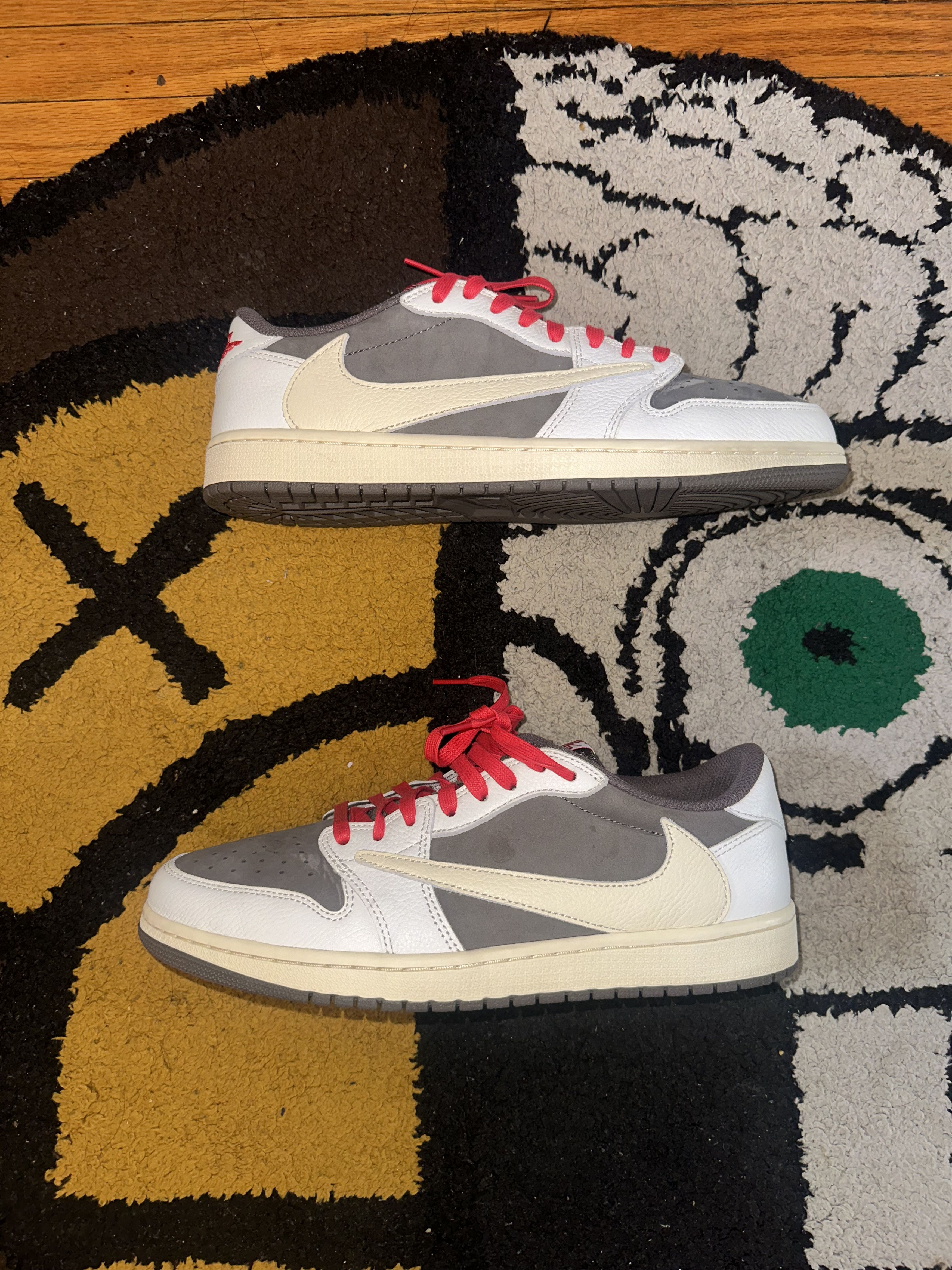 image of Travis Scott X Air Jordan 1 Retro Low Reverse Mocha Shoes in Brown/White, Men's (Size 11)