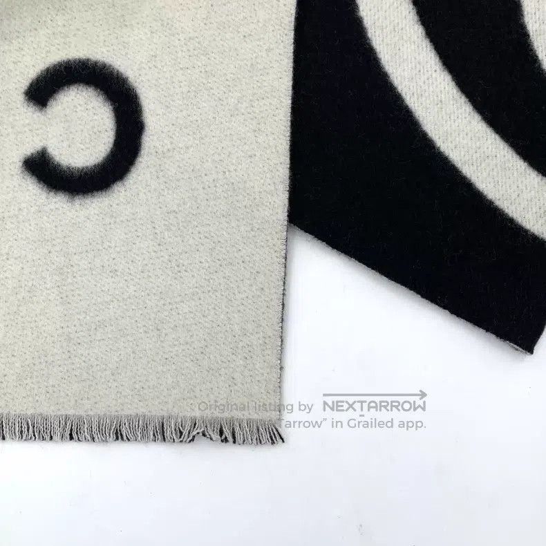 Chanel Chanel Black logo letter inlaid cashmere scarf Size ONE SIZE - 7 Thumbnail
