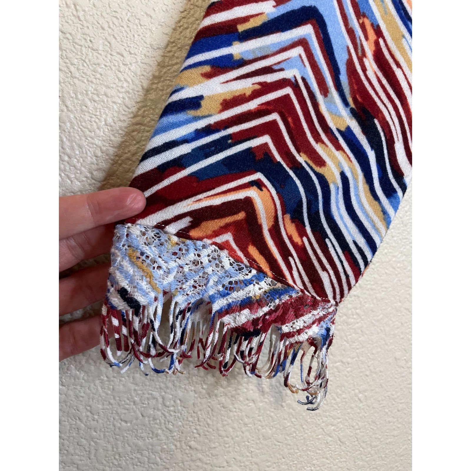 Other Alfred Dunner Boho Zig Zag Multicolor Fringe Blouse Large Size L / US 10 / IT 46 - 4 Thumbnail