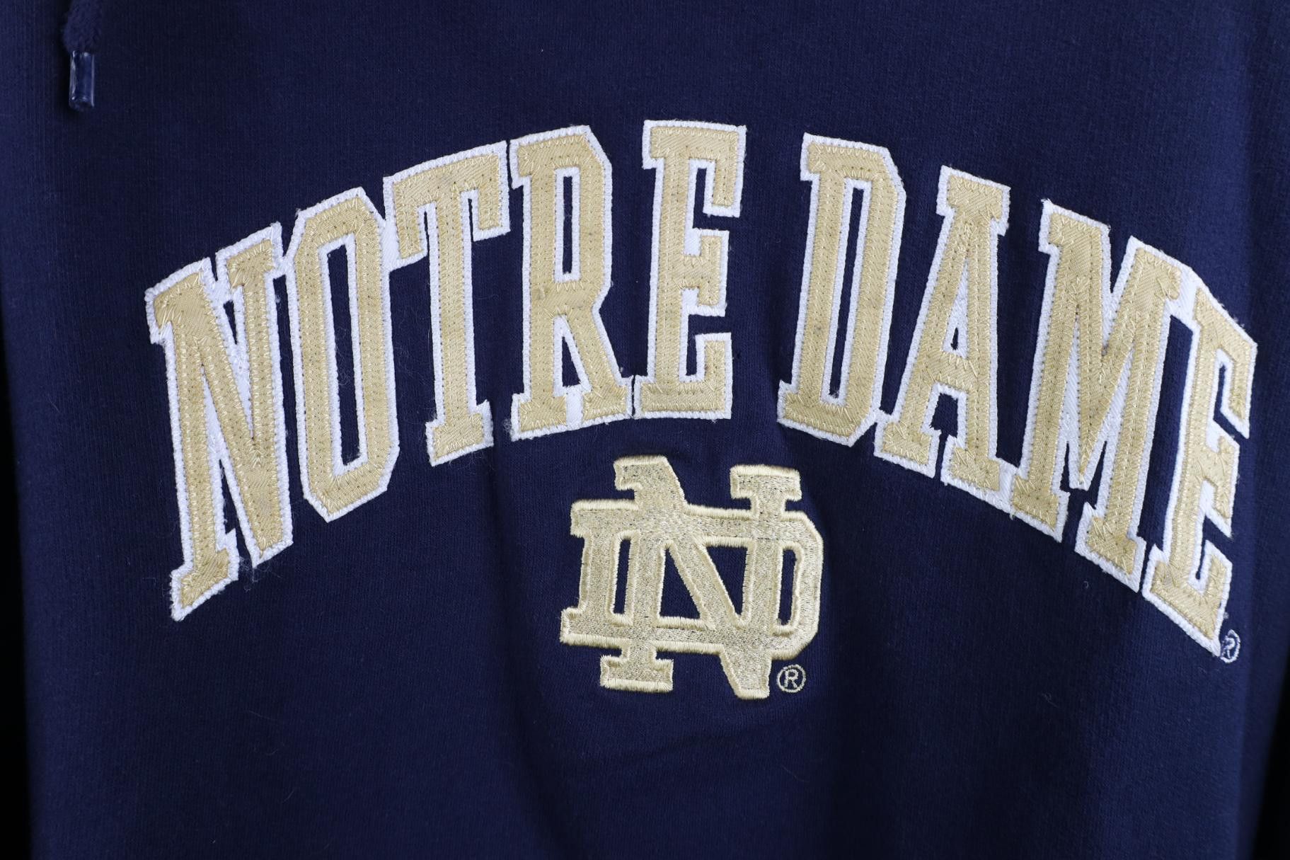 Vintage Vintage 90s Y2K Notre Dame University Hoodie Sweatshirt Blue Size US XL / EU 56 / 4 - 6 Thumbnail