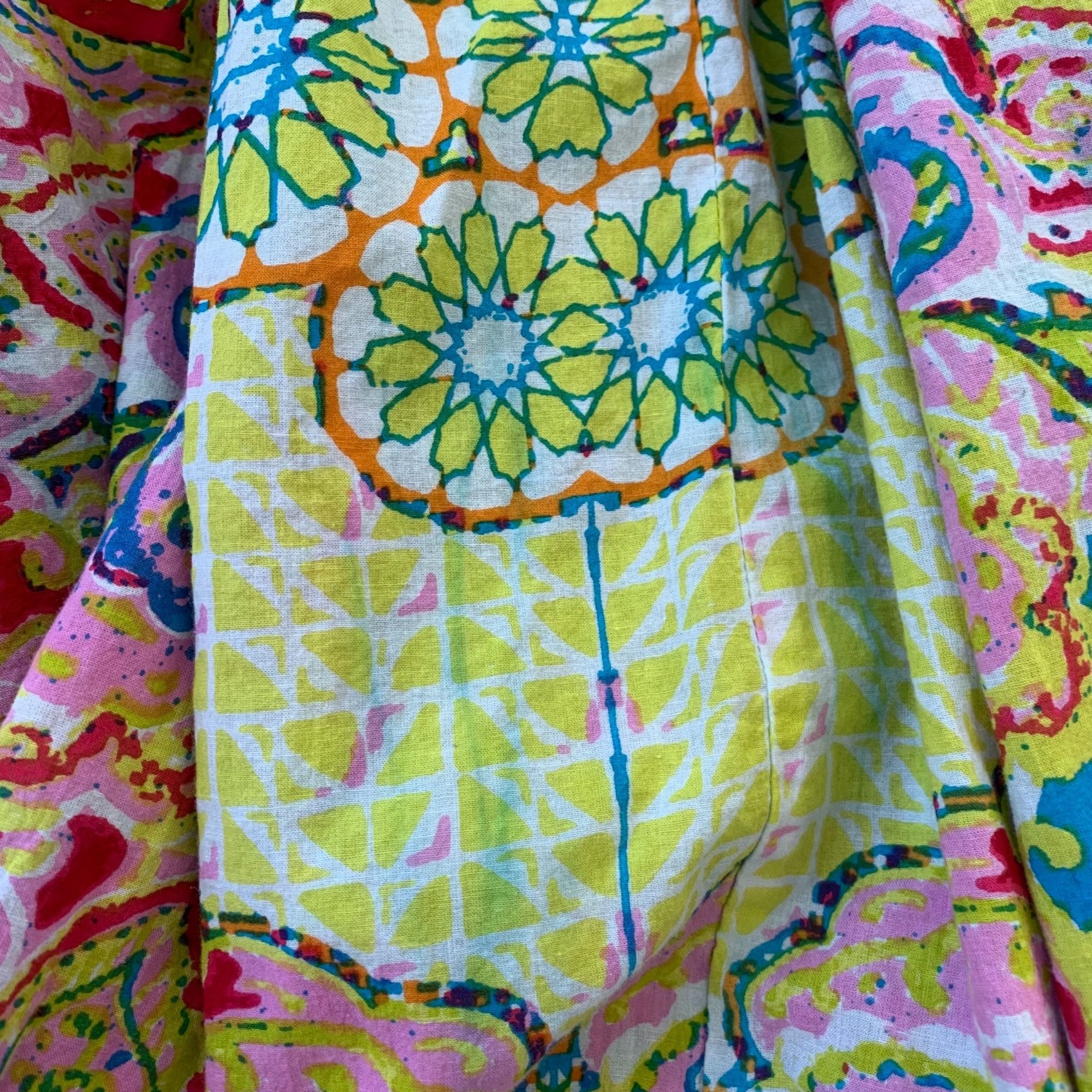 Other Bedford Fair Novelty Print Art To Wear Neon Boho Midi Skirt Size 26" / US 2 / IT 38 - 6 Thumbnail