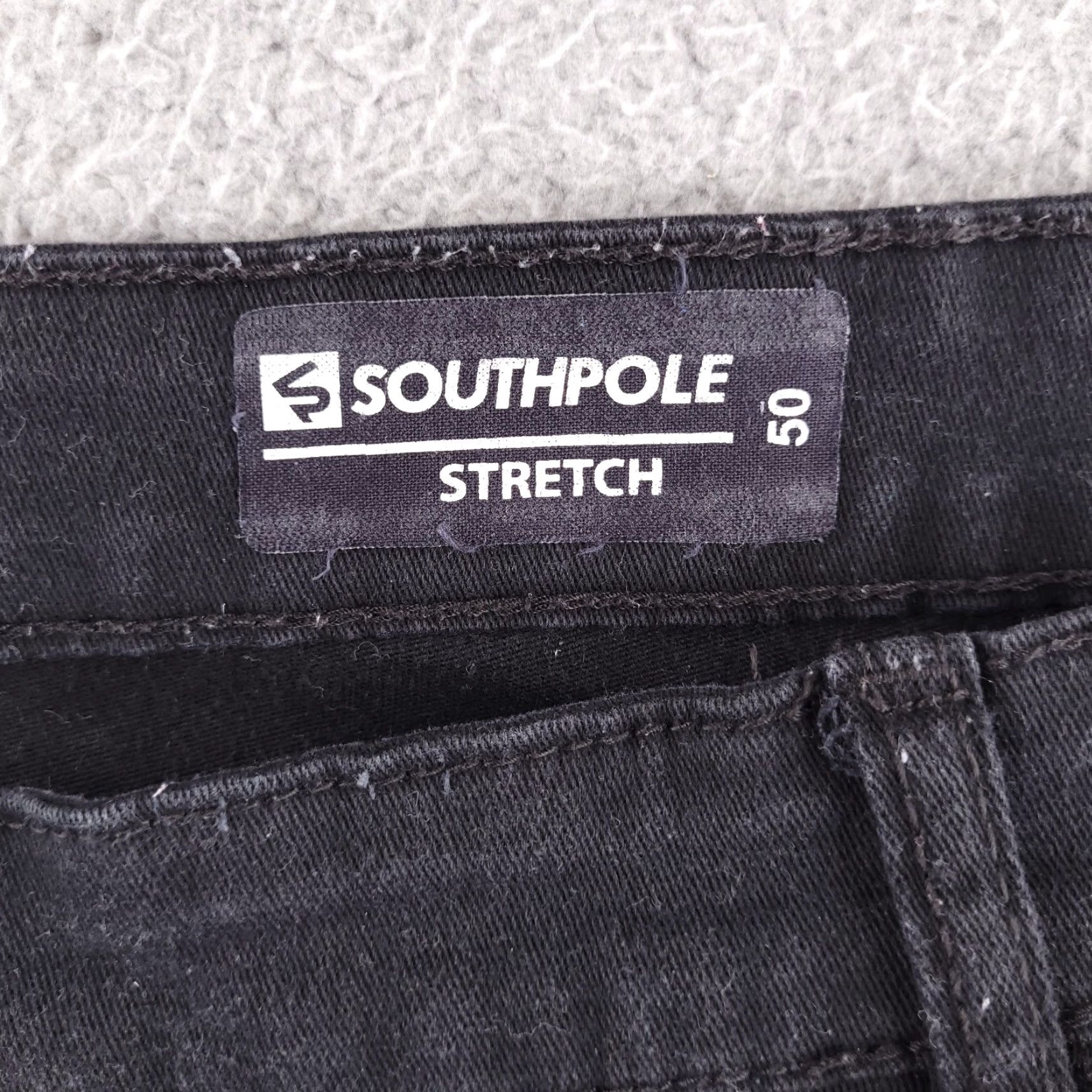 Southpole Southpole Denim Shorts Mens 50 Stretch Black Moto Distressed - Big & Tall Waist 50 Denim Biker Fashion Mens Size US 34 / EU 50 - 4 Thumbnail