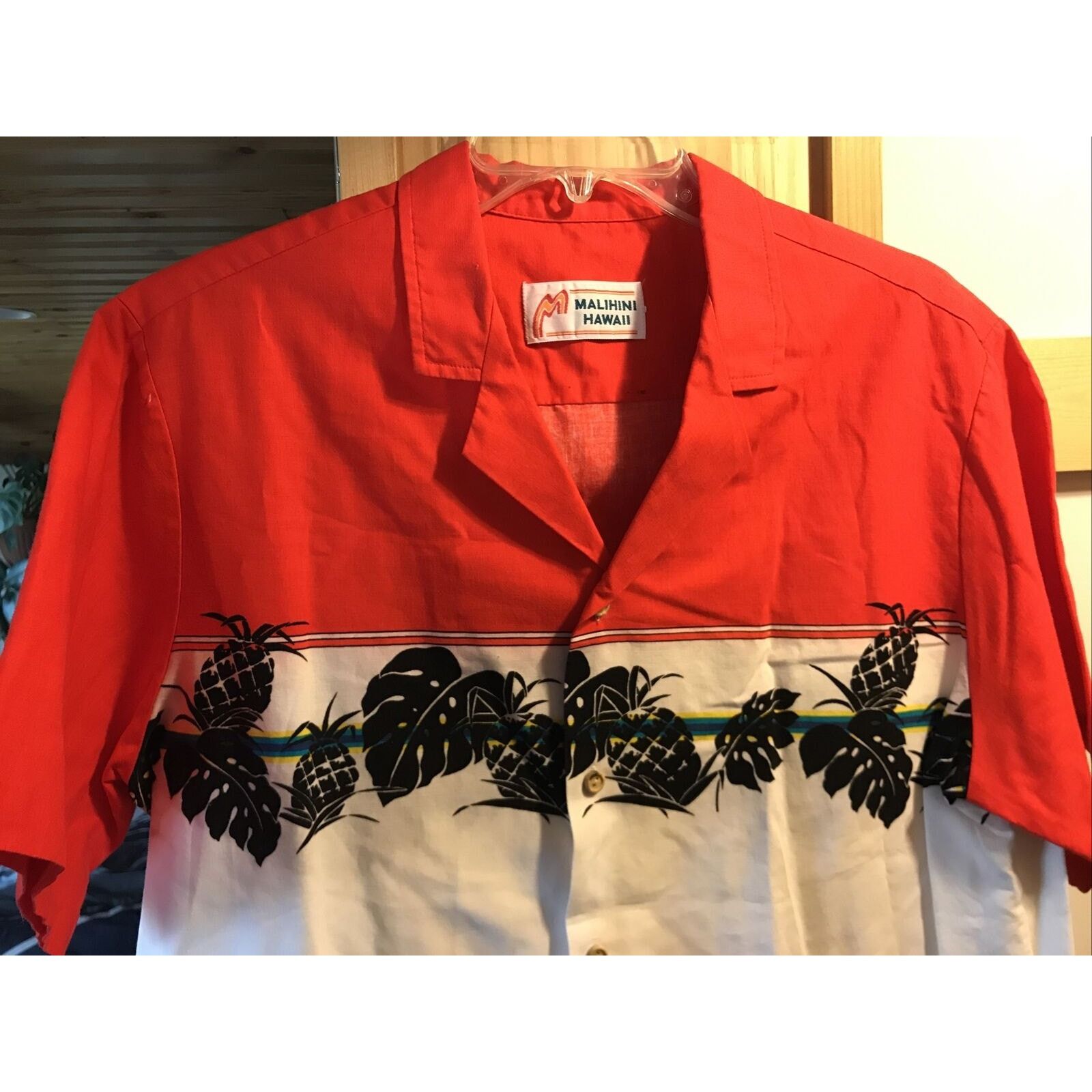 Other Malihini Mens L Red White Pineapple SS Button Hawaiian Shirt Size US L / EU 52-54 / 3 - 4 Thumbnail