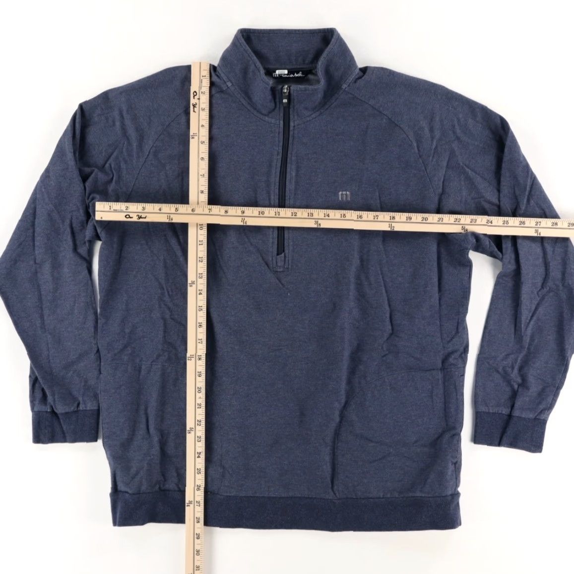 TravisMathew Travis Mathew Knit 1/4 Zip Pullover Navy Shirt Mens XL Mock Long Sleeve High Stretch Sweater Size US XL / EU 56 / 4 - 3 Thumbnail