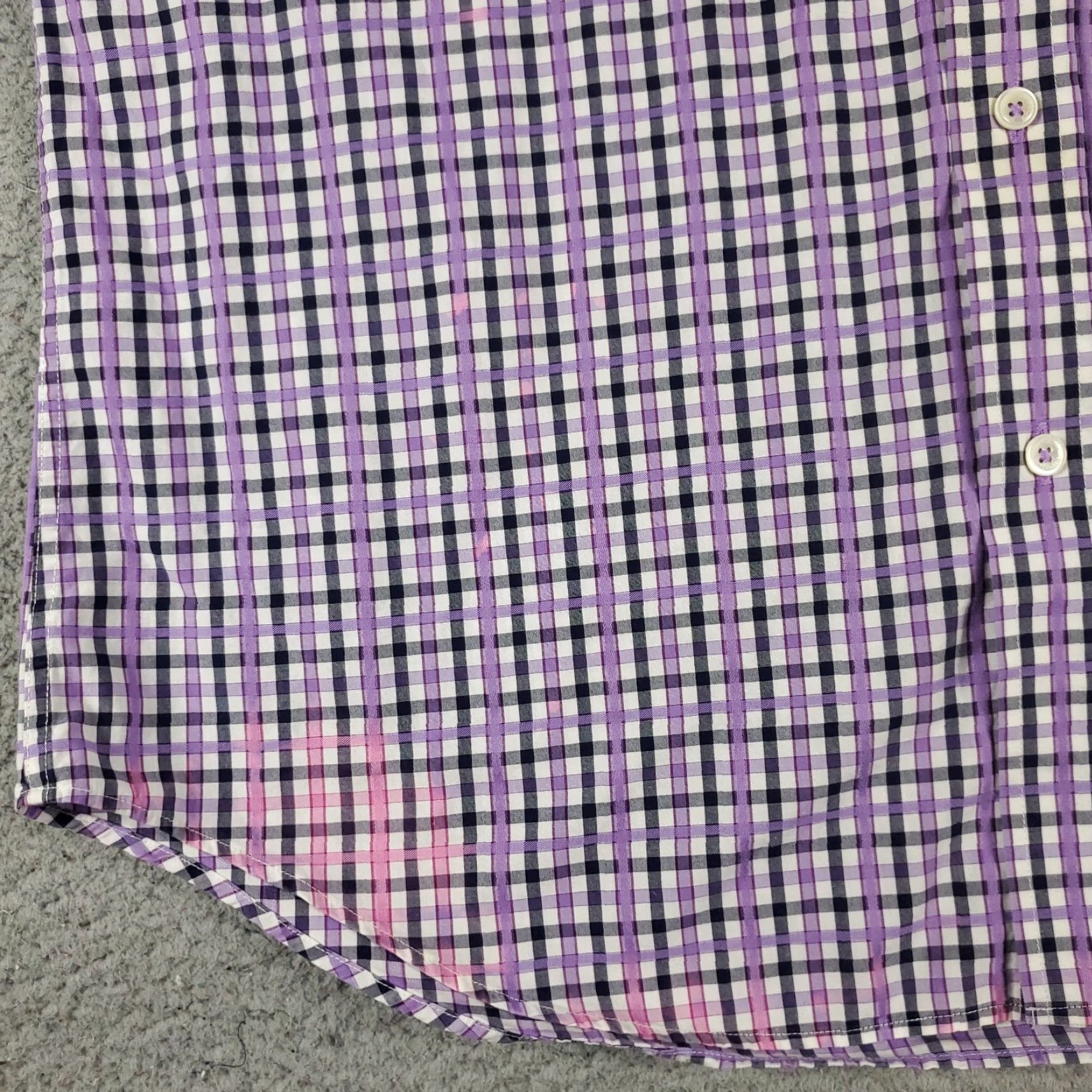 BUGATCHI Bugatchi Uomo Shirt Large Purple Plaid Button-Up Long Sleeve Mens Size US L / EU 52-54 / 3 - 3 Thumbnail