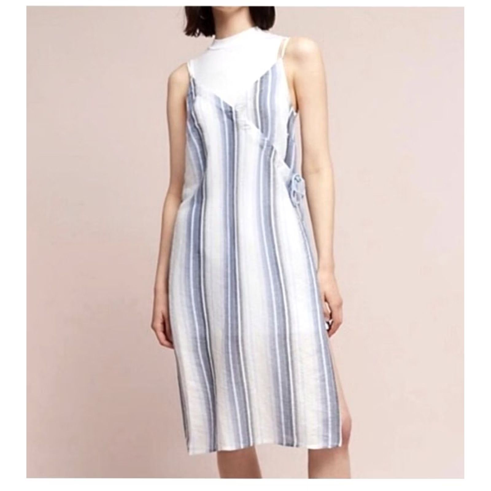 Vintage VINTAGE Akemi + Kin Women's blue white stripes Emerson Wrap Slit tunic XS Size XS / US 0-2 / IT 36-38 - 3 Thumbnail