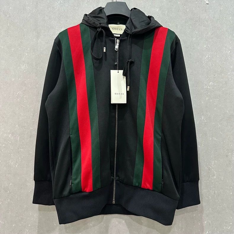Gucci Gucci Striped drawstring zipper hooded sweatshirt Size US XS / EU 42 / 0 - 1 Thumbnail