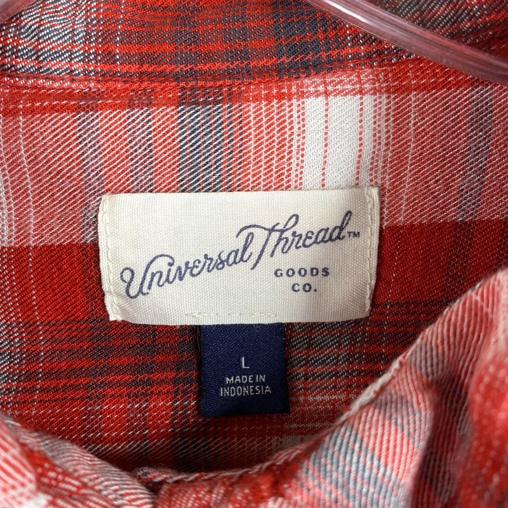 Vintage Universal Thread Button-Up Shirt Womens L Red Plaid Front Pockets Flannel Long Sleeve Christmas University Theme Vintage No Size L / US 10 / IT 46 - 3 Thumbnail