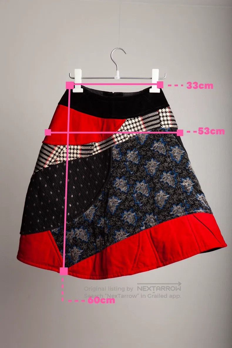 Comme des Garcons Comme Des Garcons size S Mixed material patchwork skirt Size 22" - 9 Thumbnail