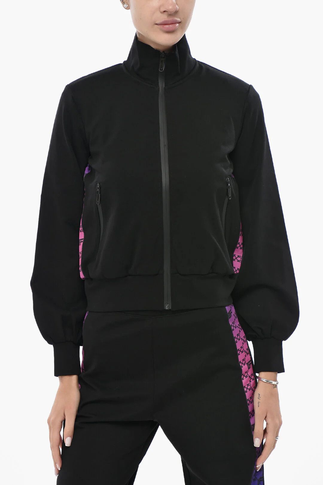 Off-White og1mm0426 Track Sweatshirt in Black Size S / US 4 / IT 40 - 1 Thumbnail