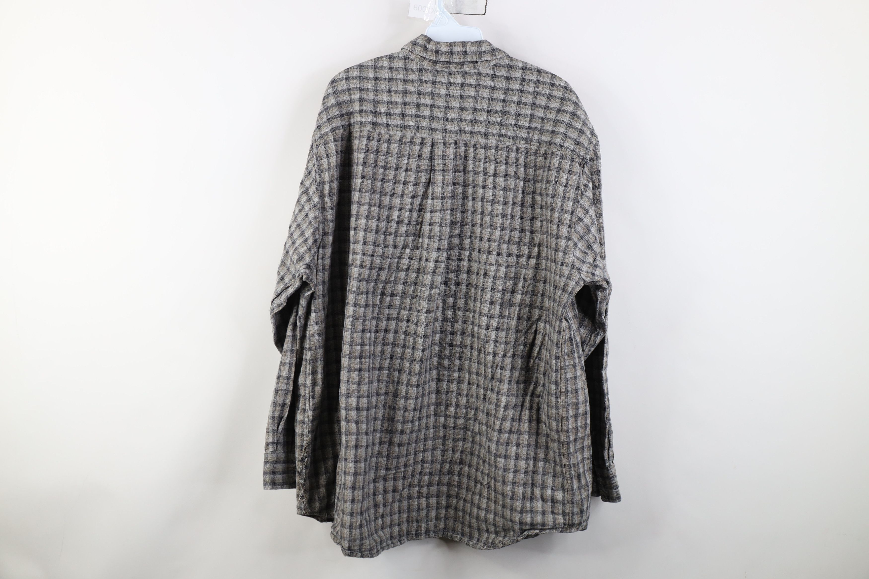 Vintage Vintage 90s Streetwear Knit Collared Button Shirt Plaid Size US XL / EU 56 / 4 - 9 Thumbnail