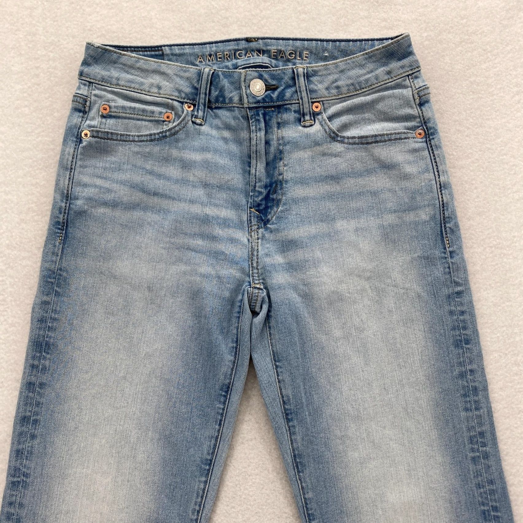 Vintage American Eagle Jeans Mens 28x32 Light Wash AirFlex+ Original Bootcut Stretch Size US 28 / EU 44 - 2 Thumbnail